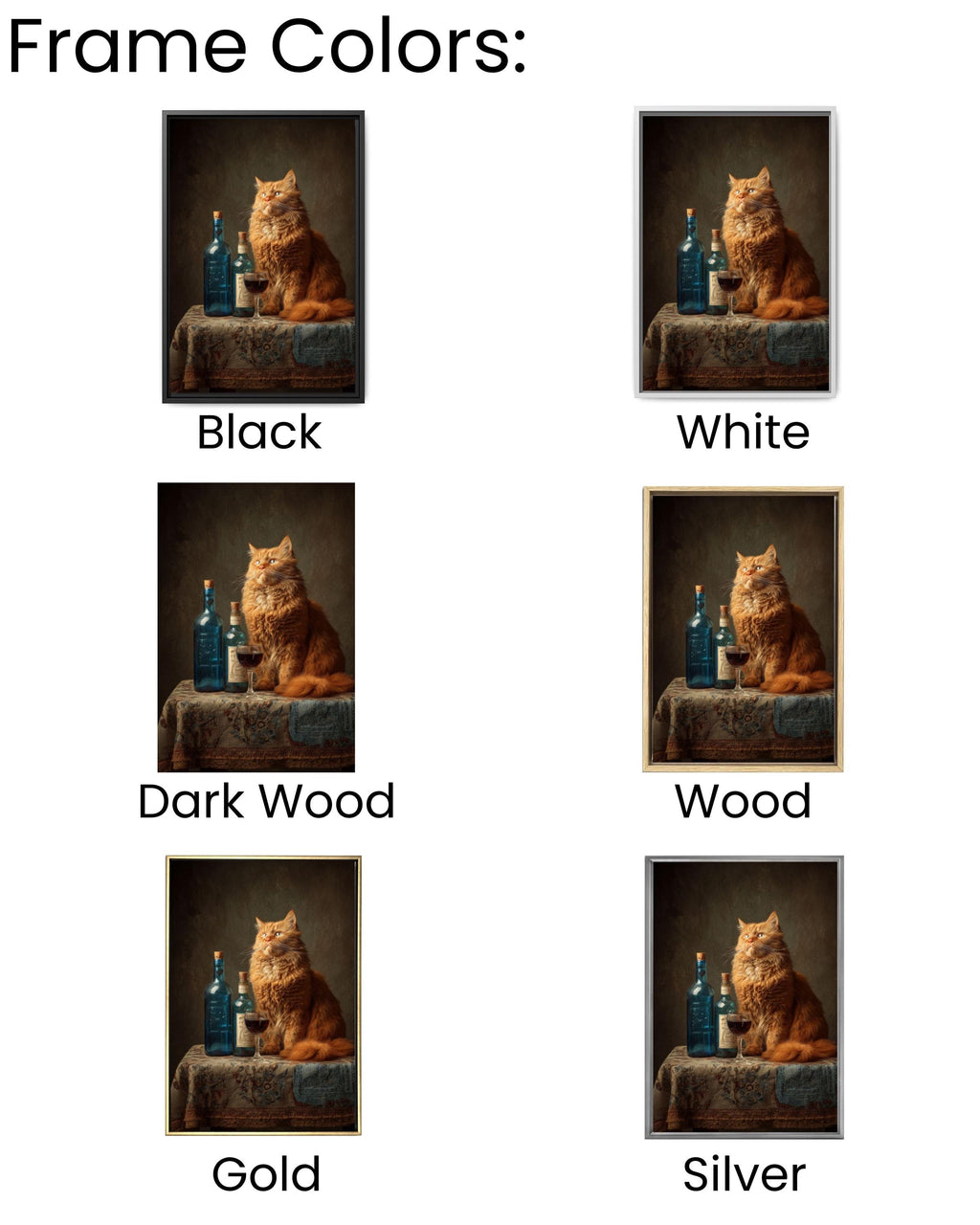 Fat Orange Cat Wine Wall Art Print | Whimsical Kitchen Decor