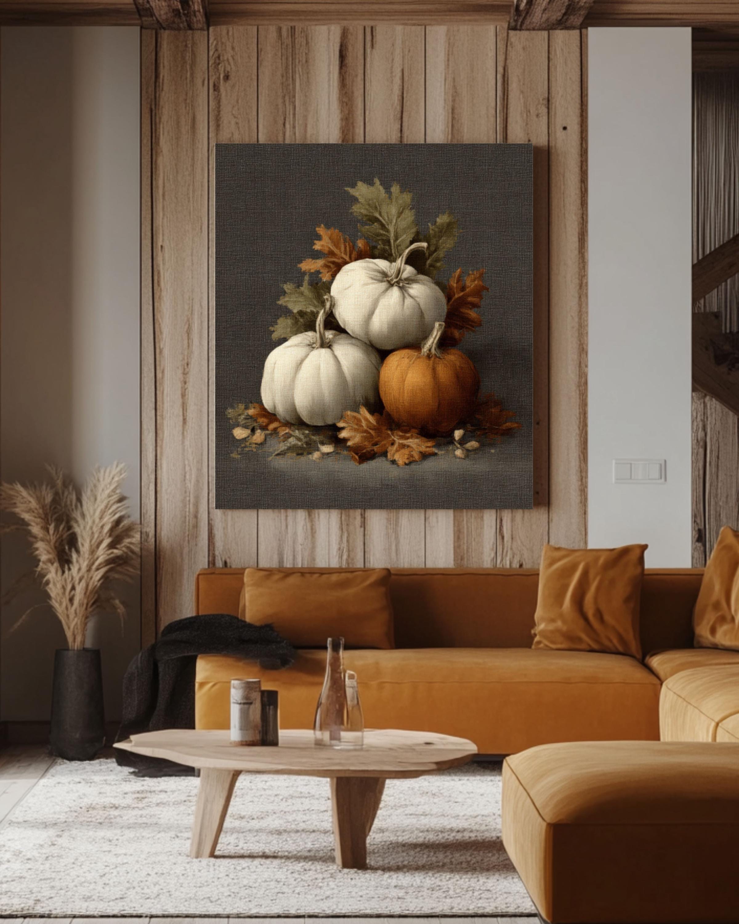 Vintage Pumpkin Wall Art Print | Muted Autumn Farmhouse Decor