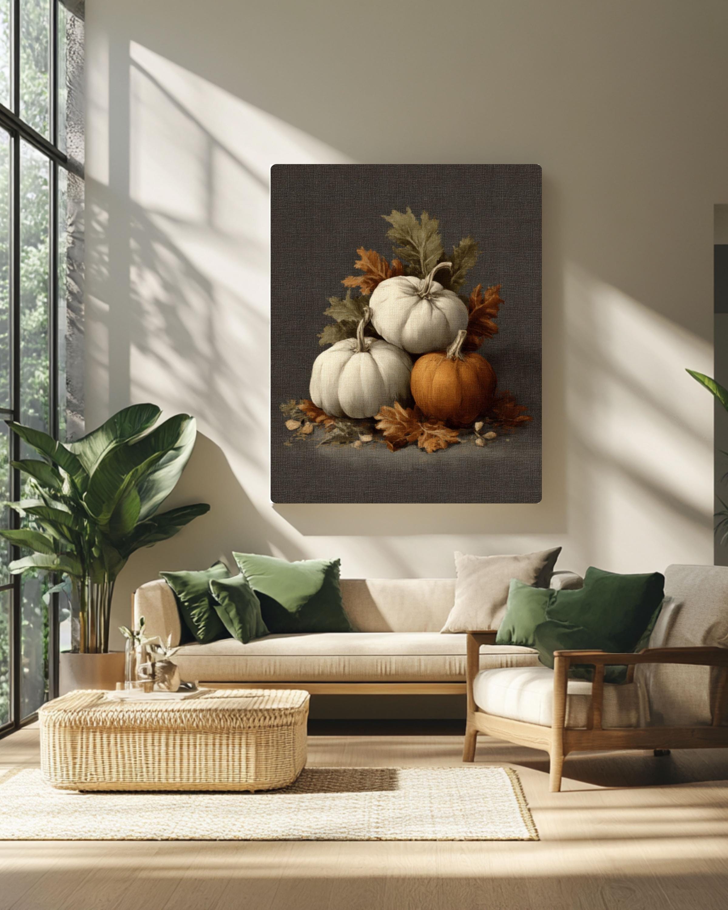 Vintage Pumpkin Wall Art Print | Muted Autumn Farmhouse Decor
