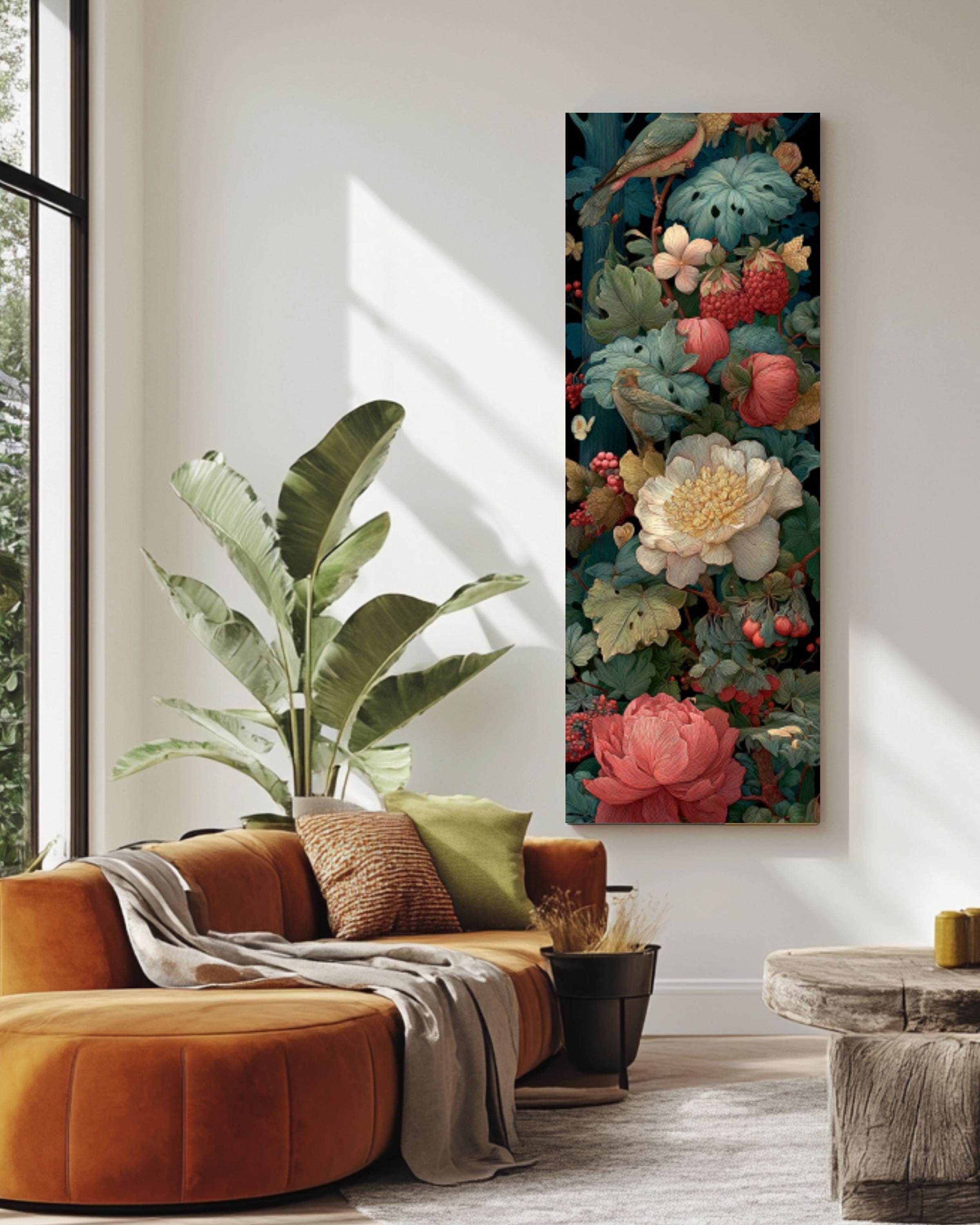 Dark Forest Botanical Wall Art | Dürer Moebius Style Canvas Print