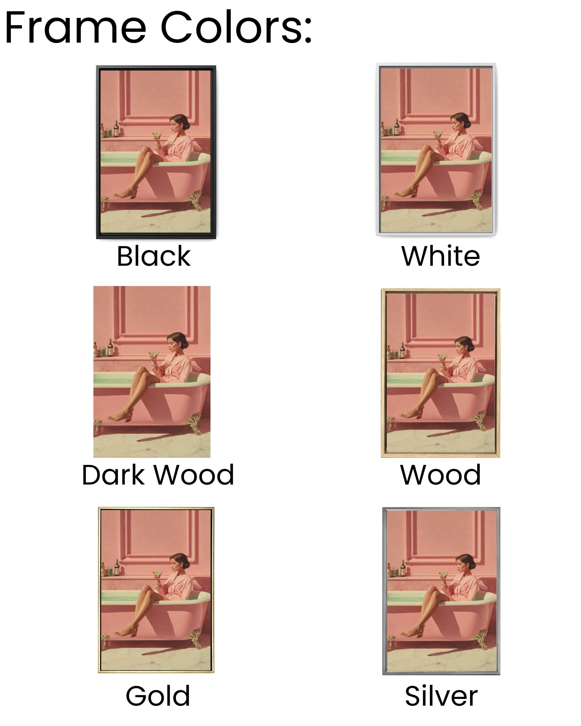 Elegant Woman in Pink Bathtub Canvas Art – Pastel Decor