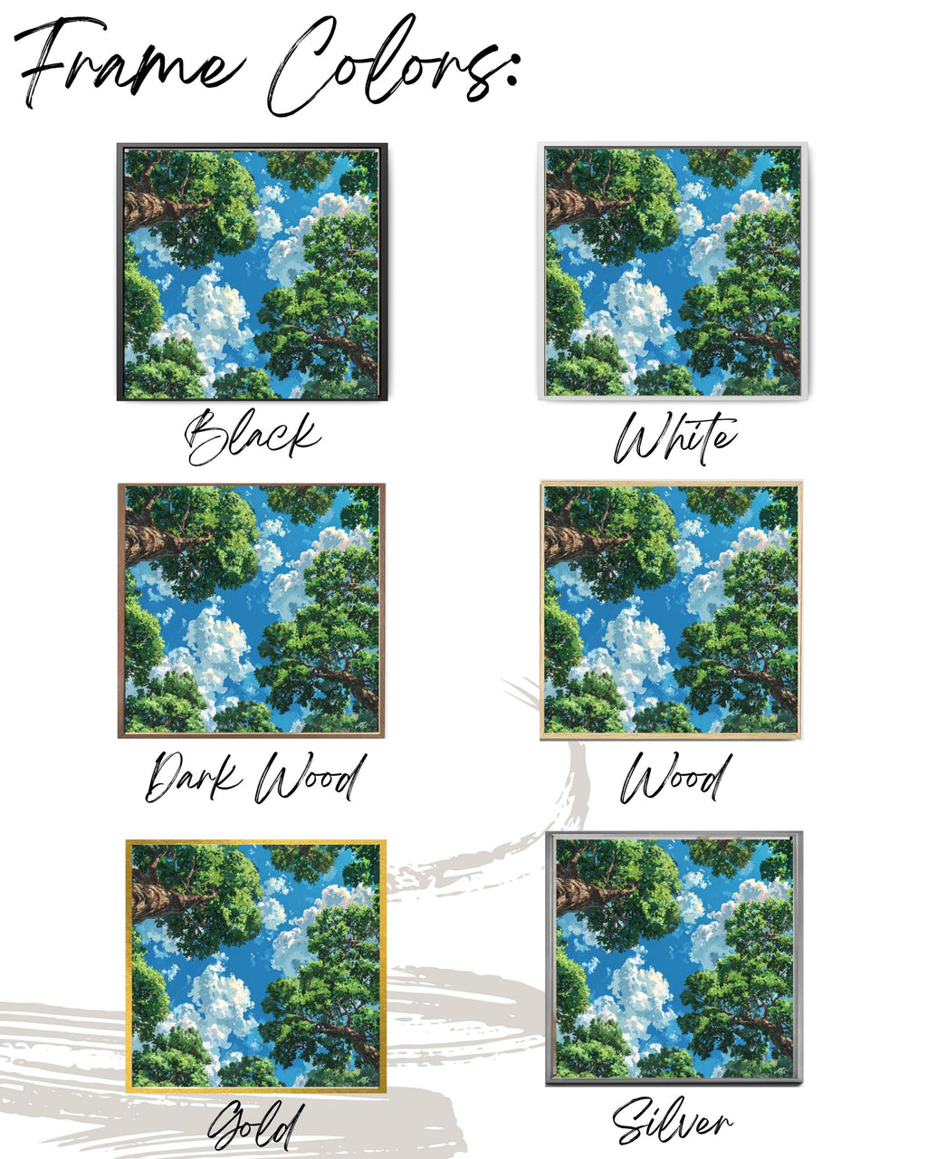 Pastel Tree Canopy Anime Nature Wall Art