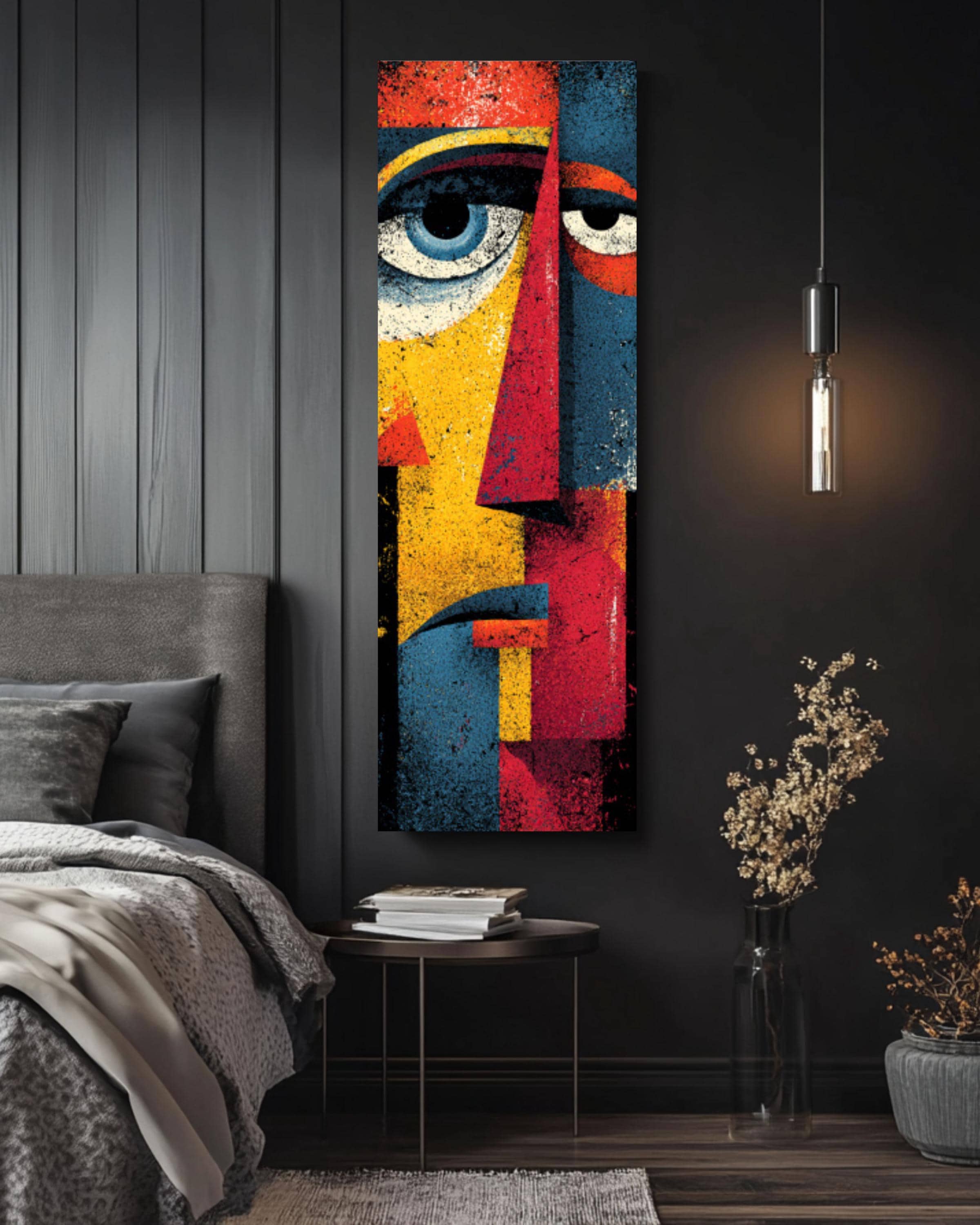 Picasso Style Abstract Face Wall Art | Graffiti Canvas Print
