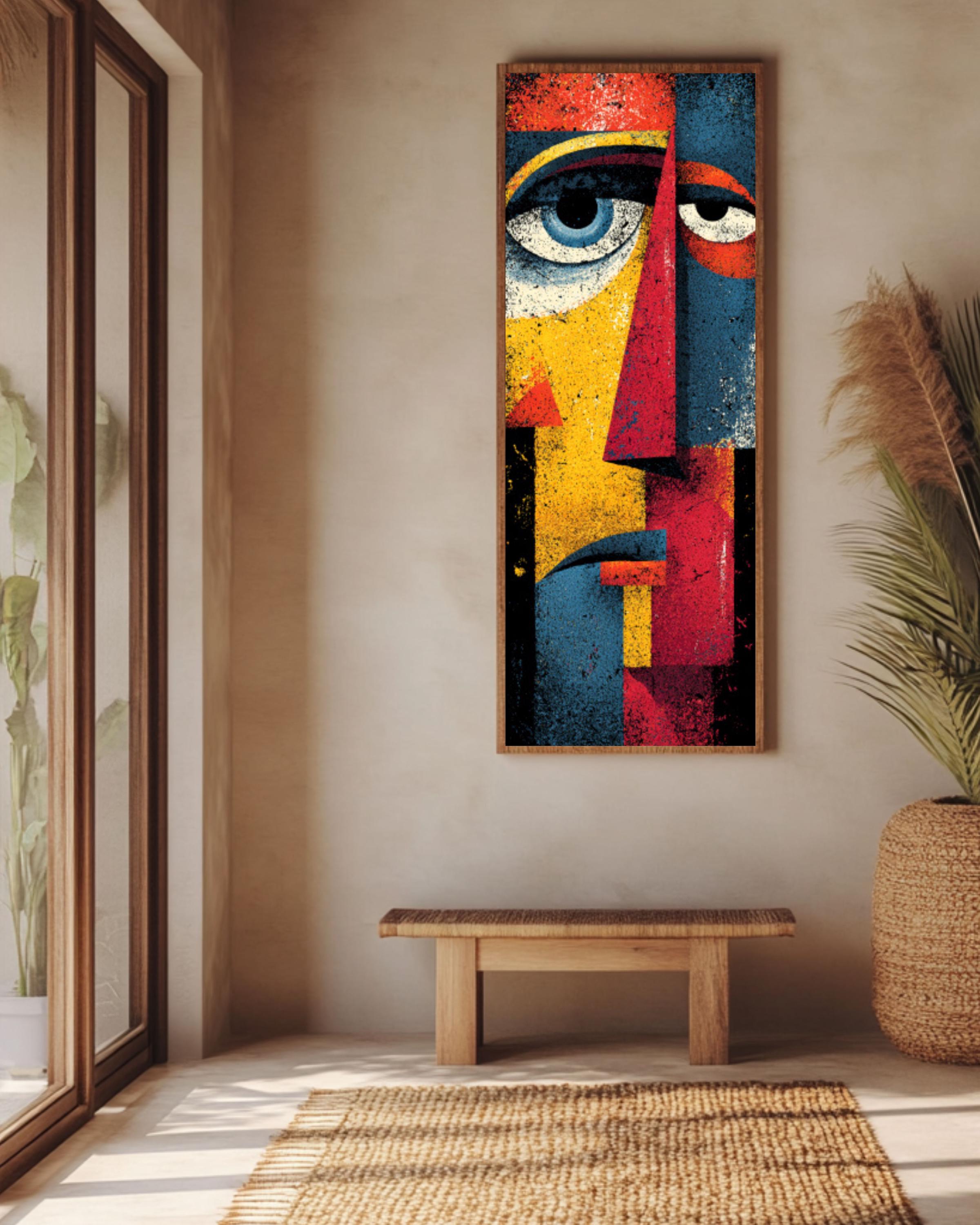 Picasso Style Abstract Face Wall Art | Graffiti Canvas Print