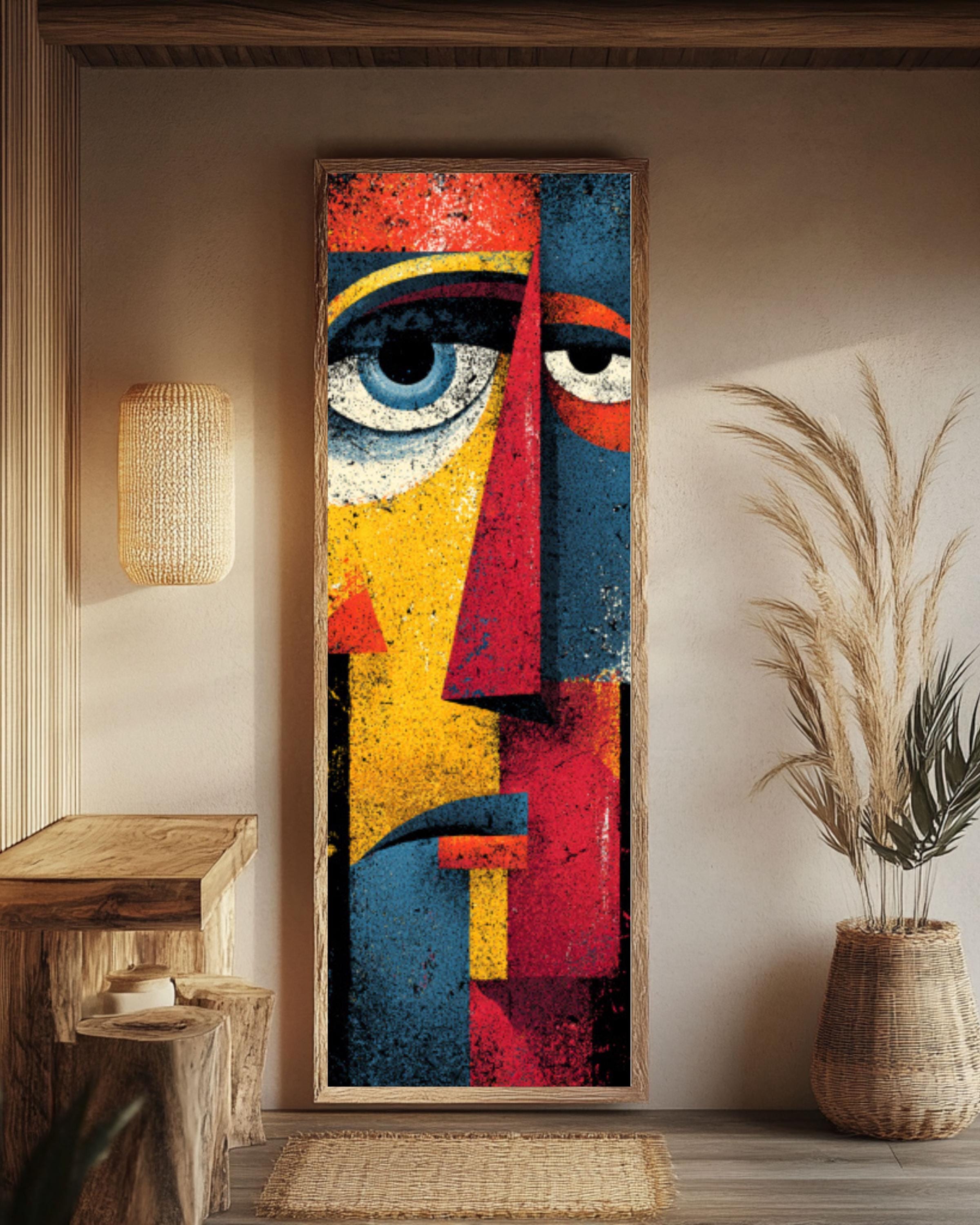 Picasso Style Abstract Face Wall Art | Graffiti Canvas Print