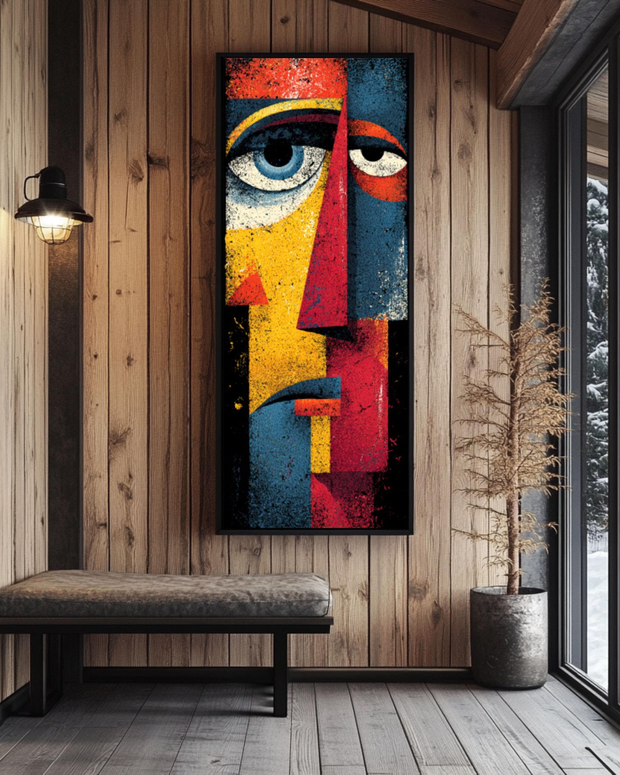 Picasso Style Abstract Face Wall Art | Graffiti Canvas Print