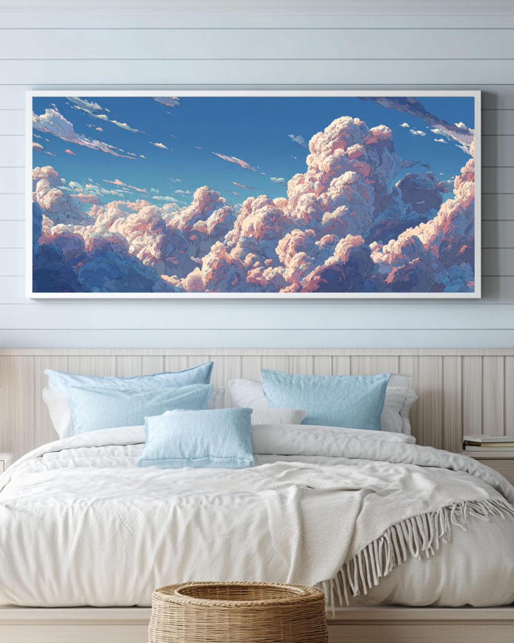 Surreal Cloud Head Canvas Art – Dreamy Sky Painting