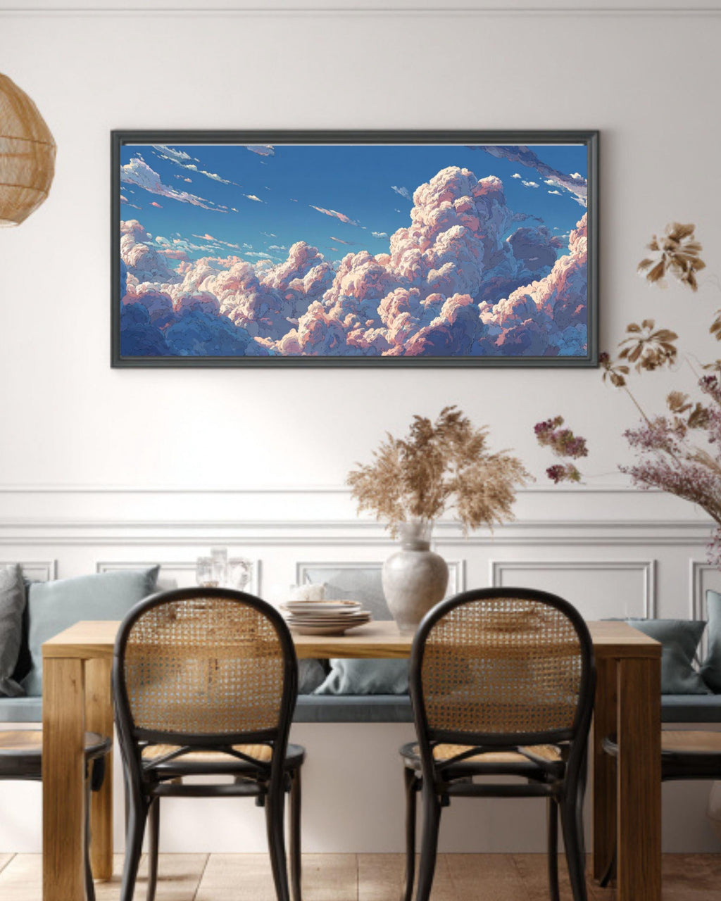 Surreal Cloud Head Canvas Art – Dreamy Sky Painting