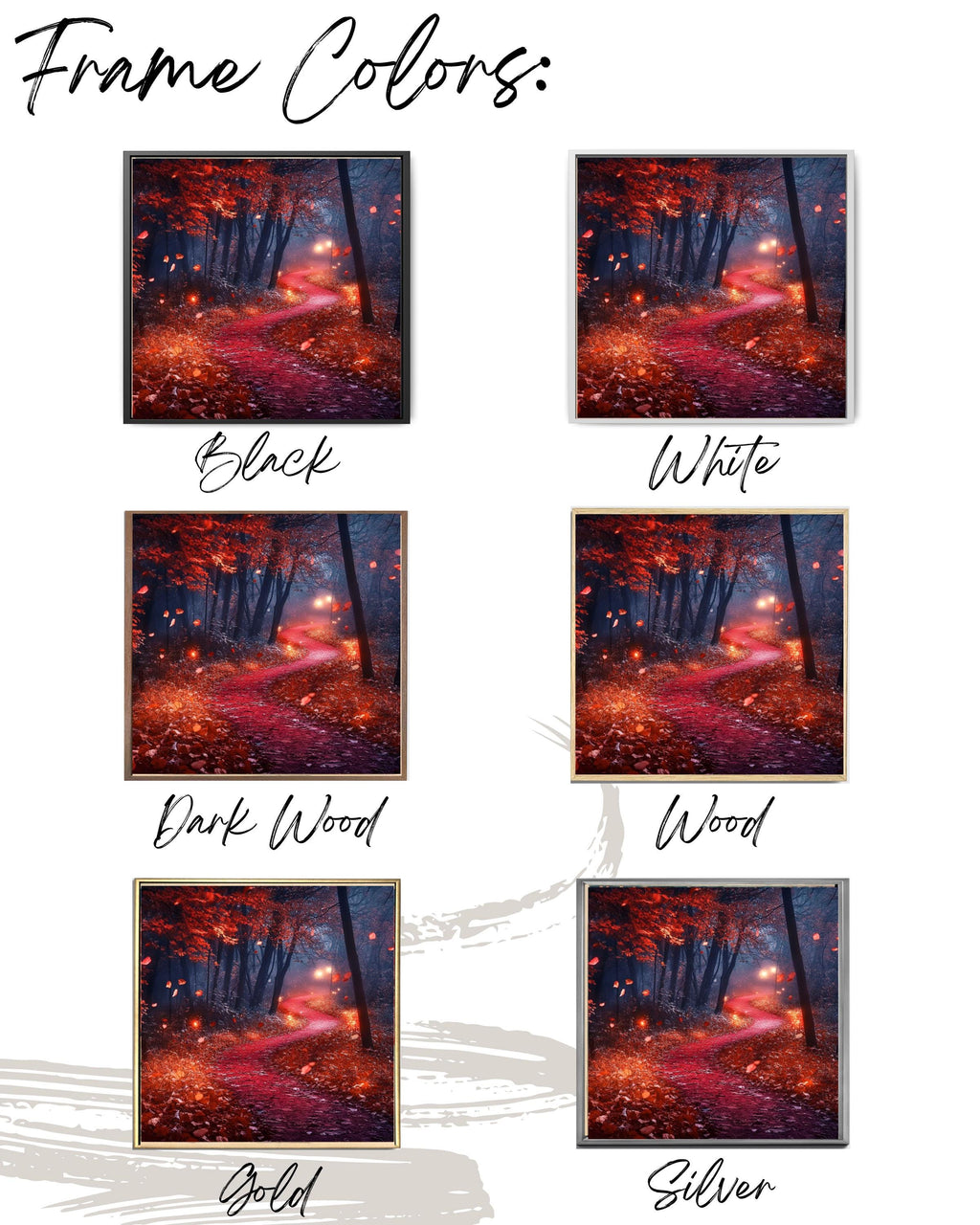 Autumn Forest Night Wall Art: Mystical Fall Landscape Print Canvas Wall Art Print – Premium Home Decor