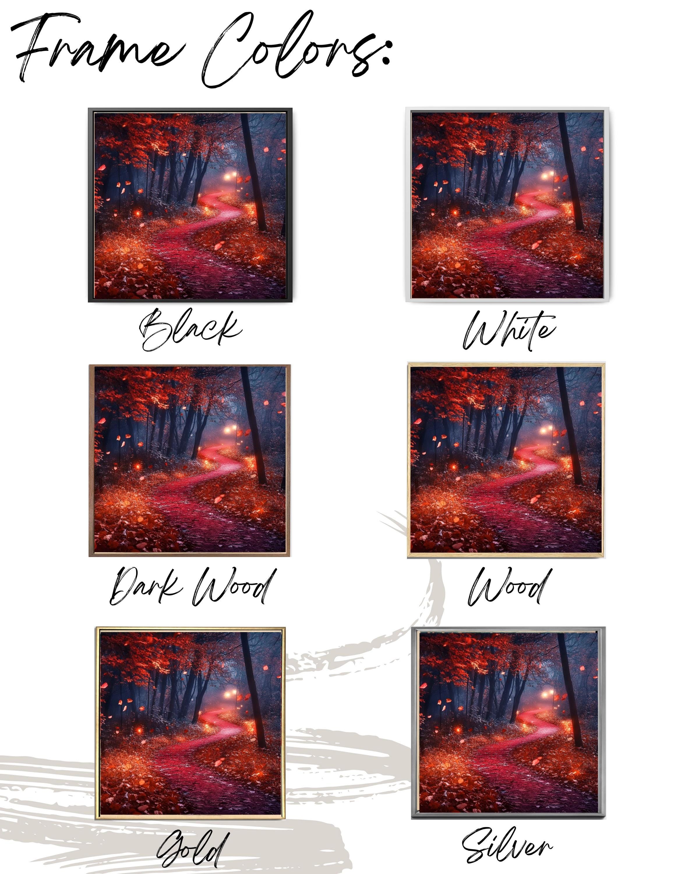 Autumn Forest Night Wall Art: Mystical Fall Landscape Print Canvas Wall Art Print – Premium Home Decor