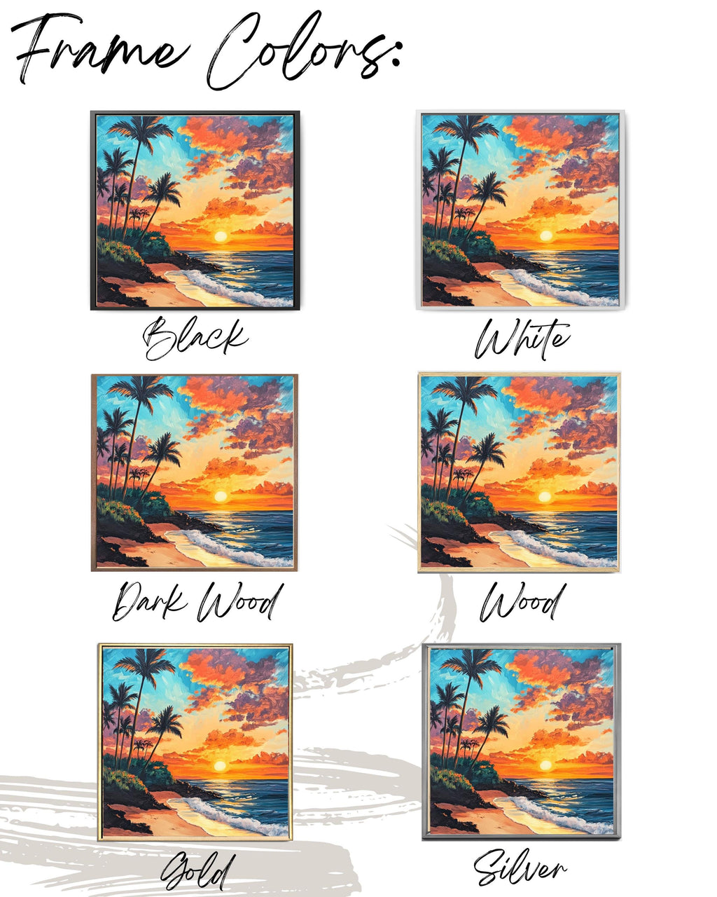 Hawaiian Sunset Beach Print: Acrylic Palm Trees, Coastal Wall Art Canvas Wall Art Print – Premium Home Decor