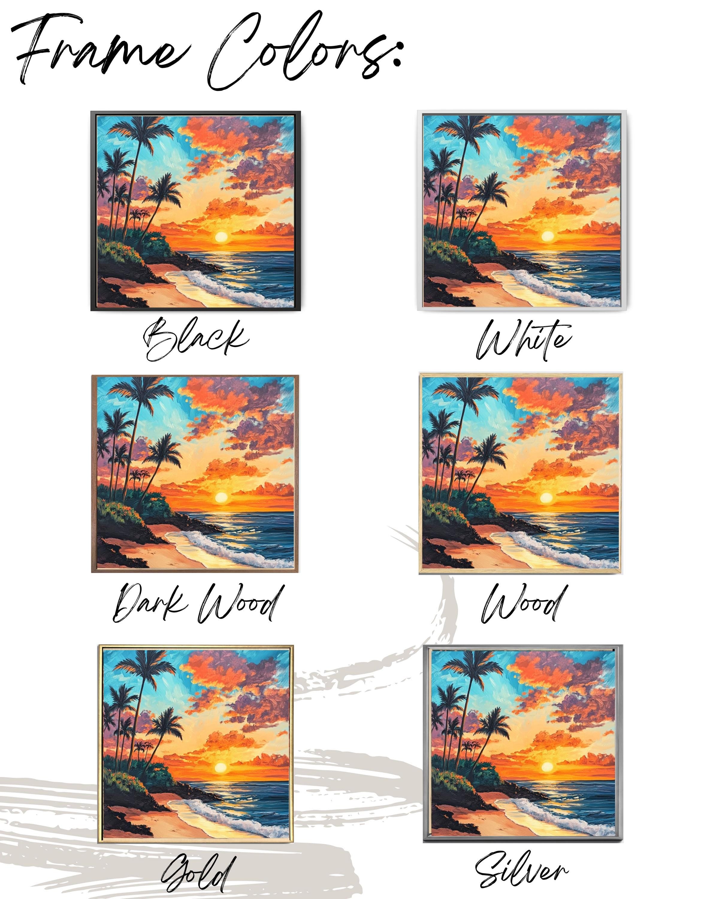 Hawaiian Sunset Beach Print: Acrylic Palm Trees, Coastal Wall Art Canvas Wall Art Print – Premium Home Decor