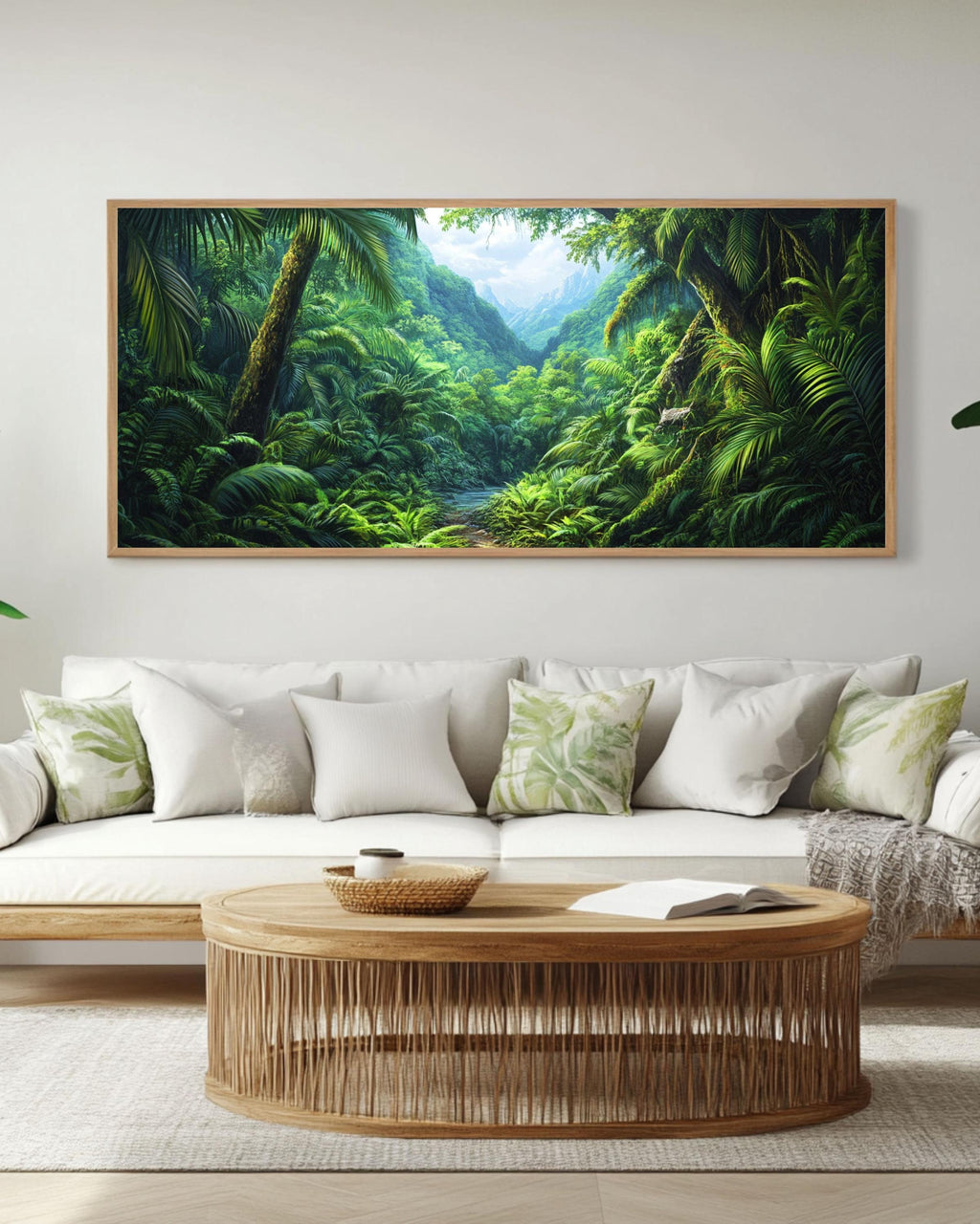 Tropical Rainforest Canvas Art: Lush Green Jungle Scene Canvas Wall Art Print – Premium Home Decor