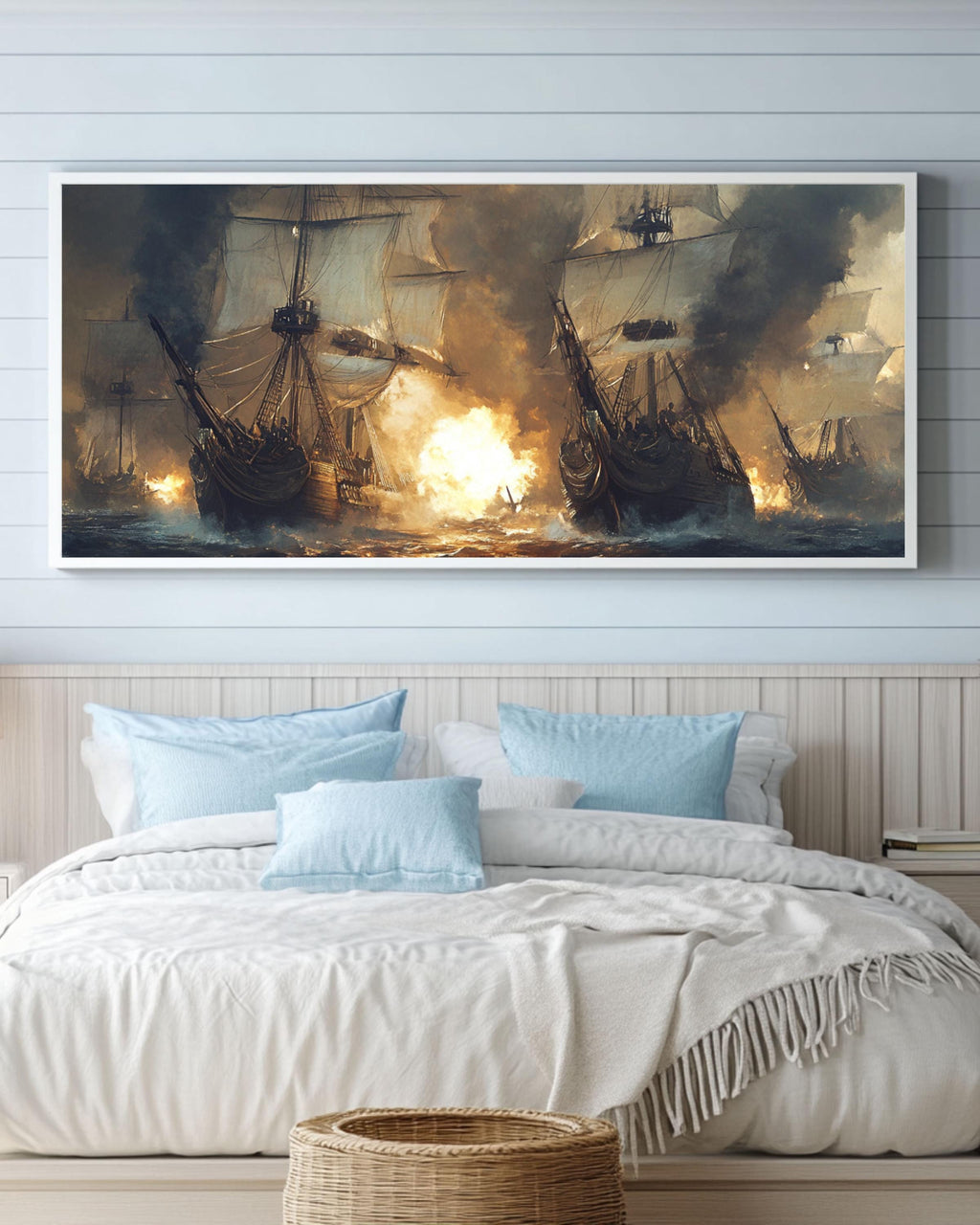 Pirate Ship Battle Canvas Art: Nautical Adventure Scene Canvas Wall Art Print – Premium Home Decor
