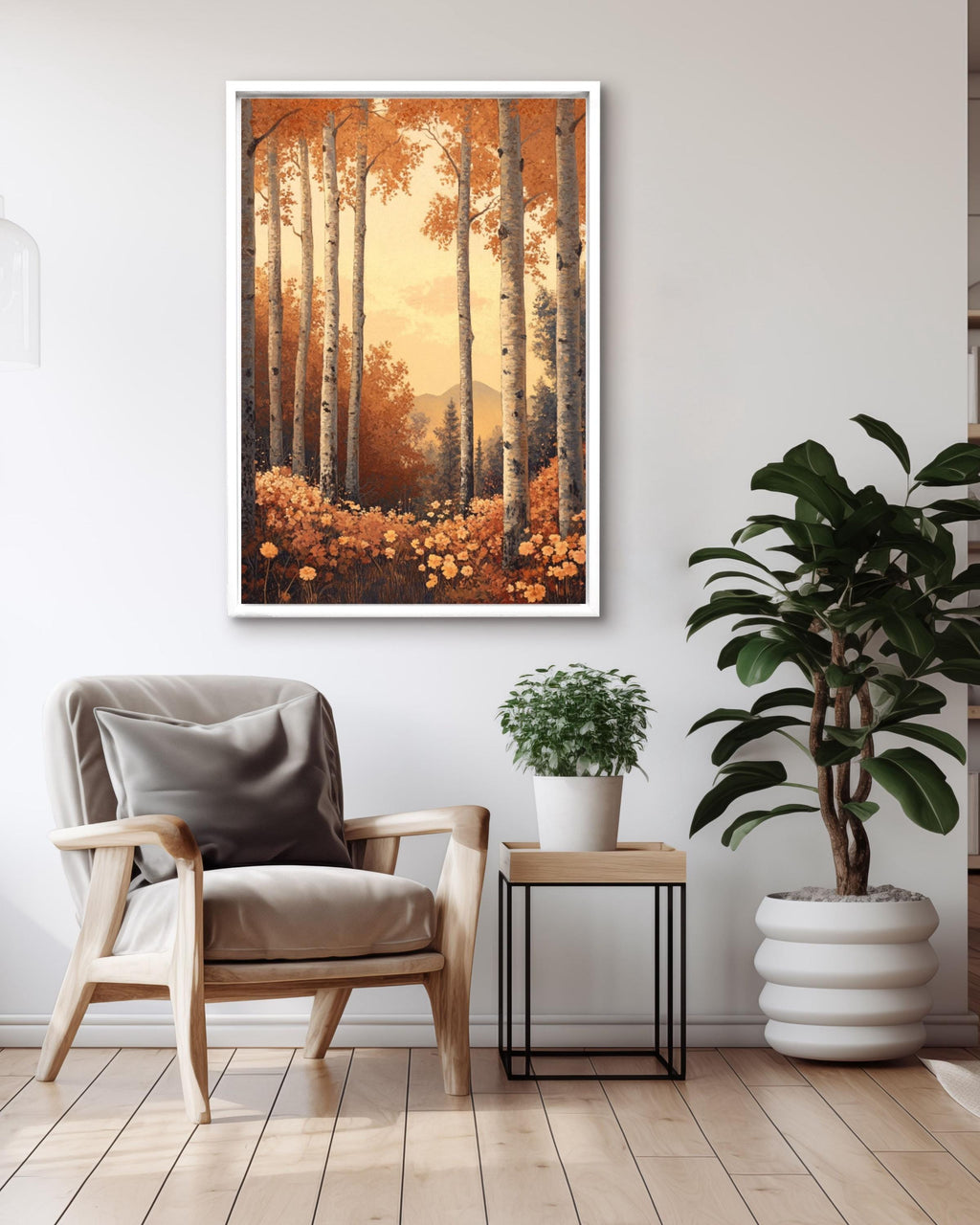 Maxfield Parrish Style Autumn Forest Art: Vintage Fall Foliage Canvas or Poster Canvas Wall Art Print – Premium Home Decor