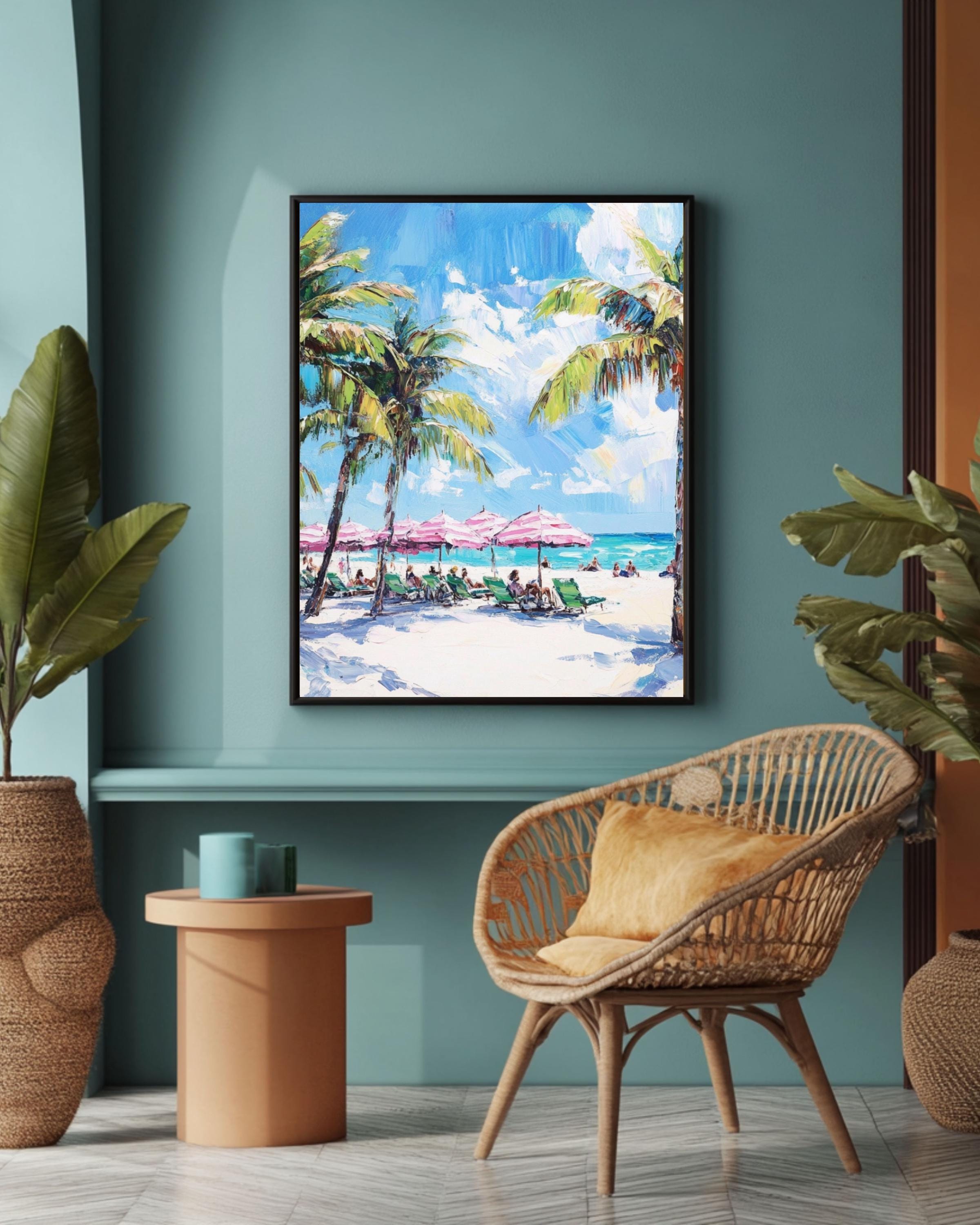 Miami Beach Art Print: Paul Kenton Style Coastal Decor Canvas Wall Art Print – Premium Home Decor