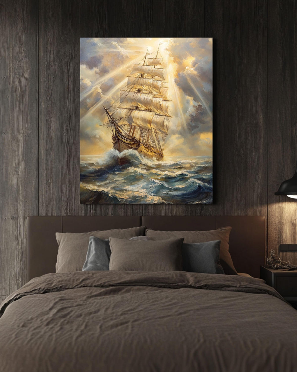 Vintage Sailing Ship Print: Stormy Sea Nautical Canvas Art Canvas Wall Art – Modern Decor Print