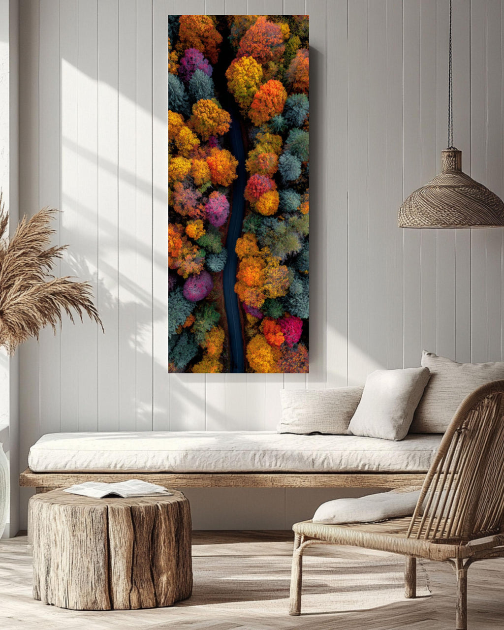 Aerial Autumn Forest Canvas Print â€“ Colorful Drone View Landscape Canvas Wall Art – Modern Decor Print