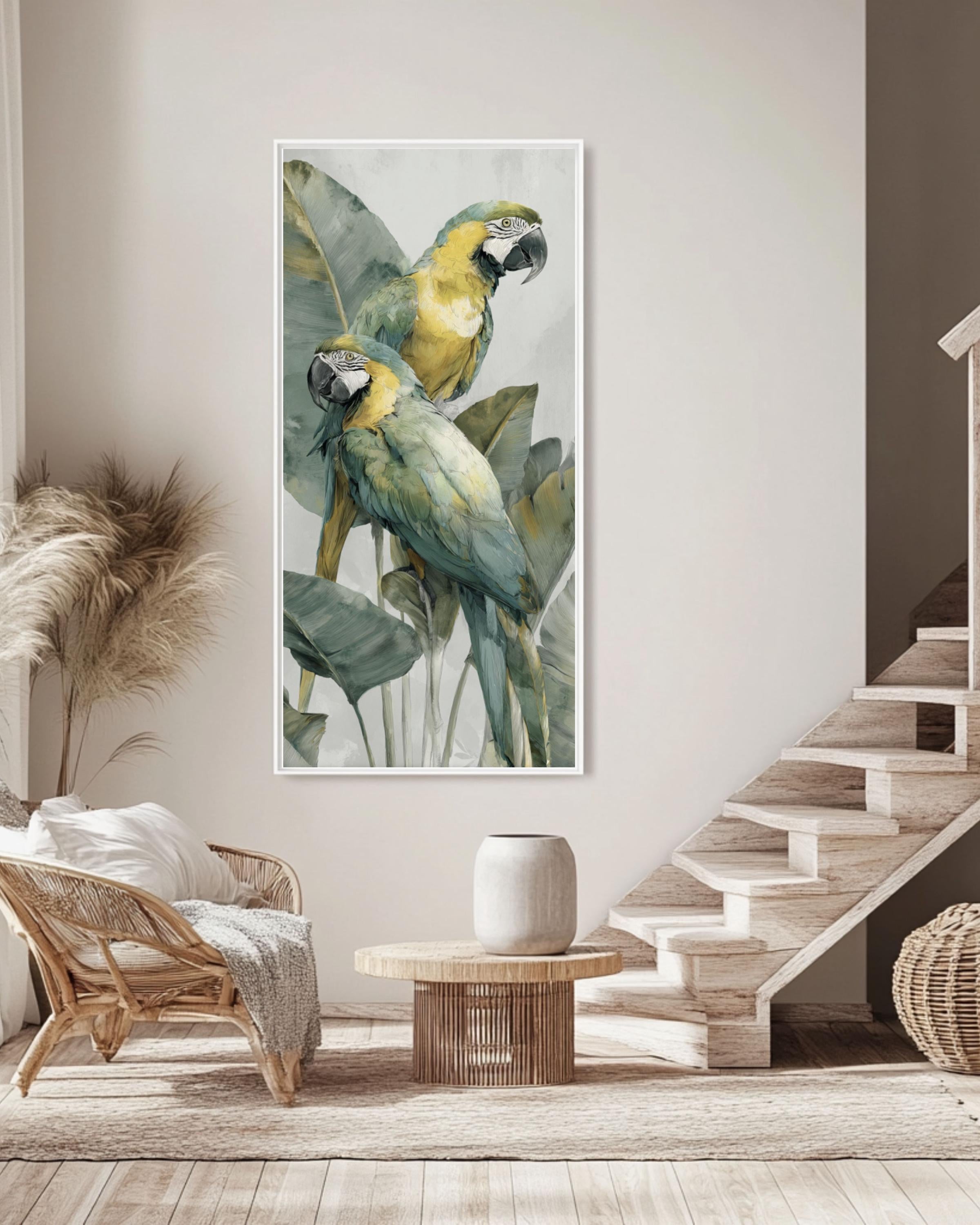 Macaw Watercolor Print: Tropical Parrot Art, Gabriele Dellâ€™Otto Style Canvas Wall Art Print – Premium Home Decor