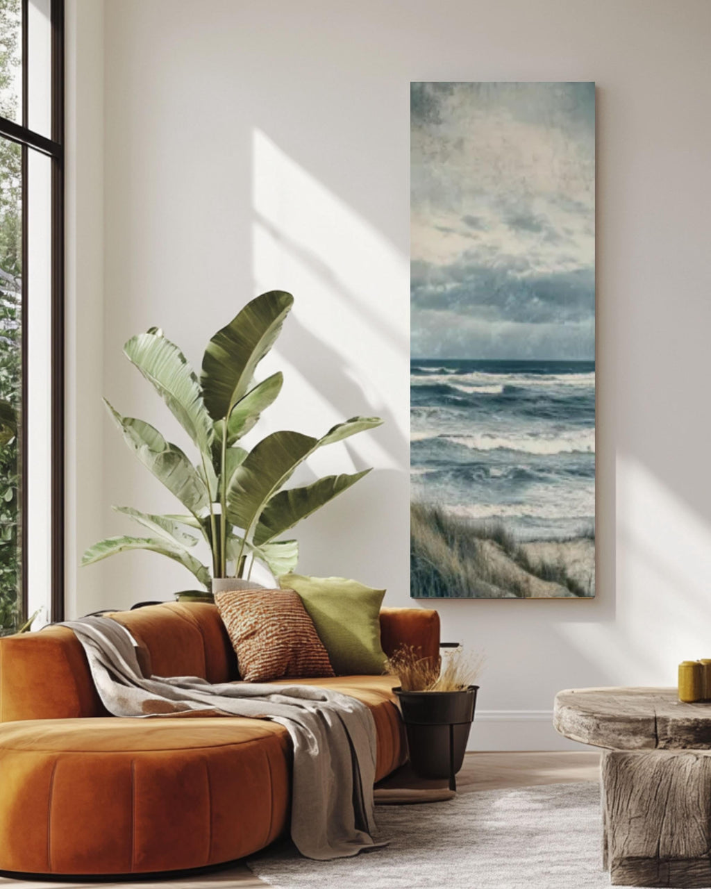 Moody Ocean Waves Canvas Print: Vintage Coastal Seascape Art Canvas Wall Art Print – Premium Home Decor