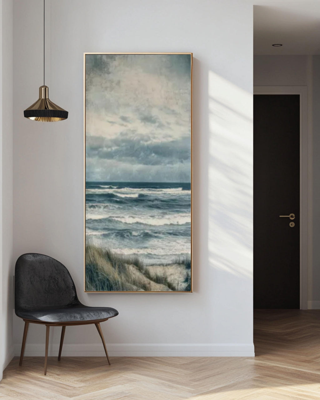 Moody Ocean Waves Canvas Print: Vintage Coastal Seascape Art Canvas Wall Art Print – Premium Home Decor