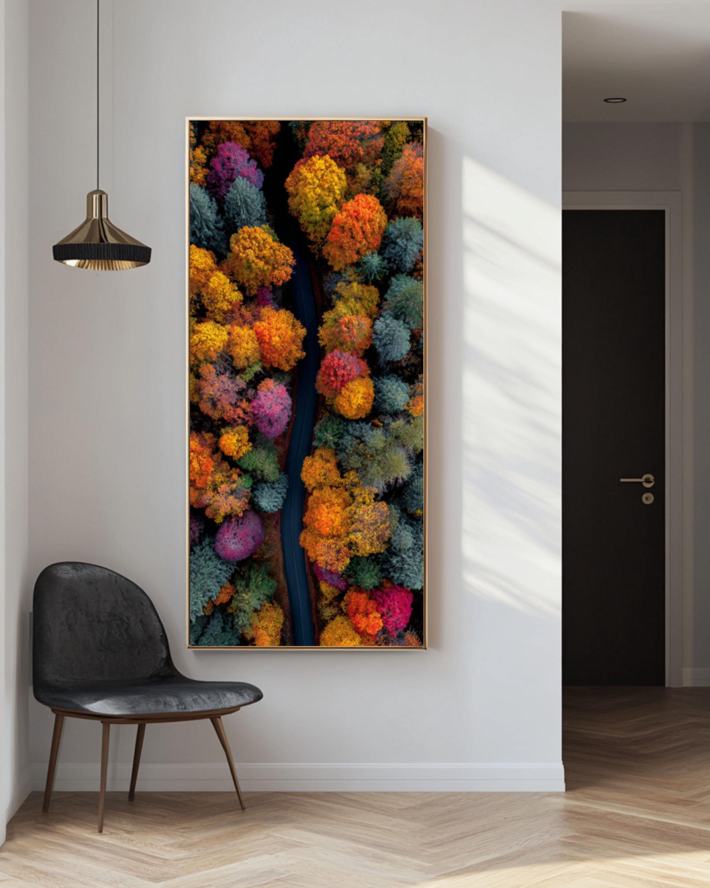 Aerial Autumn Forest Canvas Print â€“ Colorful Drone View Landscape Canvas Wall Art – Modern Decor Print