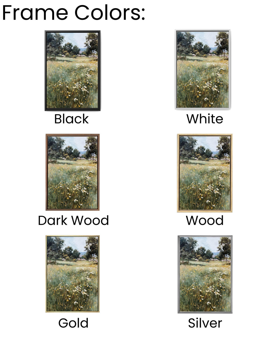 Sargent-Inspired Meadow Oil Painting: Impressionistic Wildflower Landscape Art Canvas Wall Art – Modern Decor Print