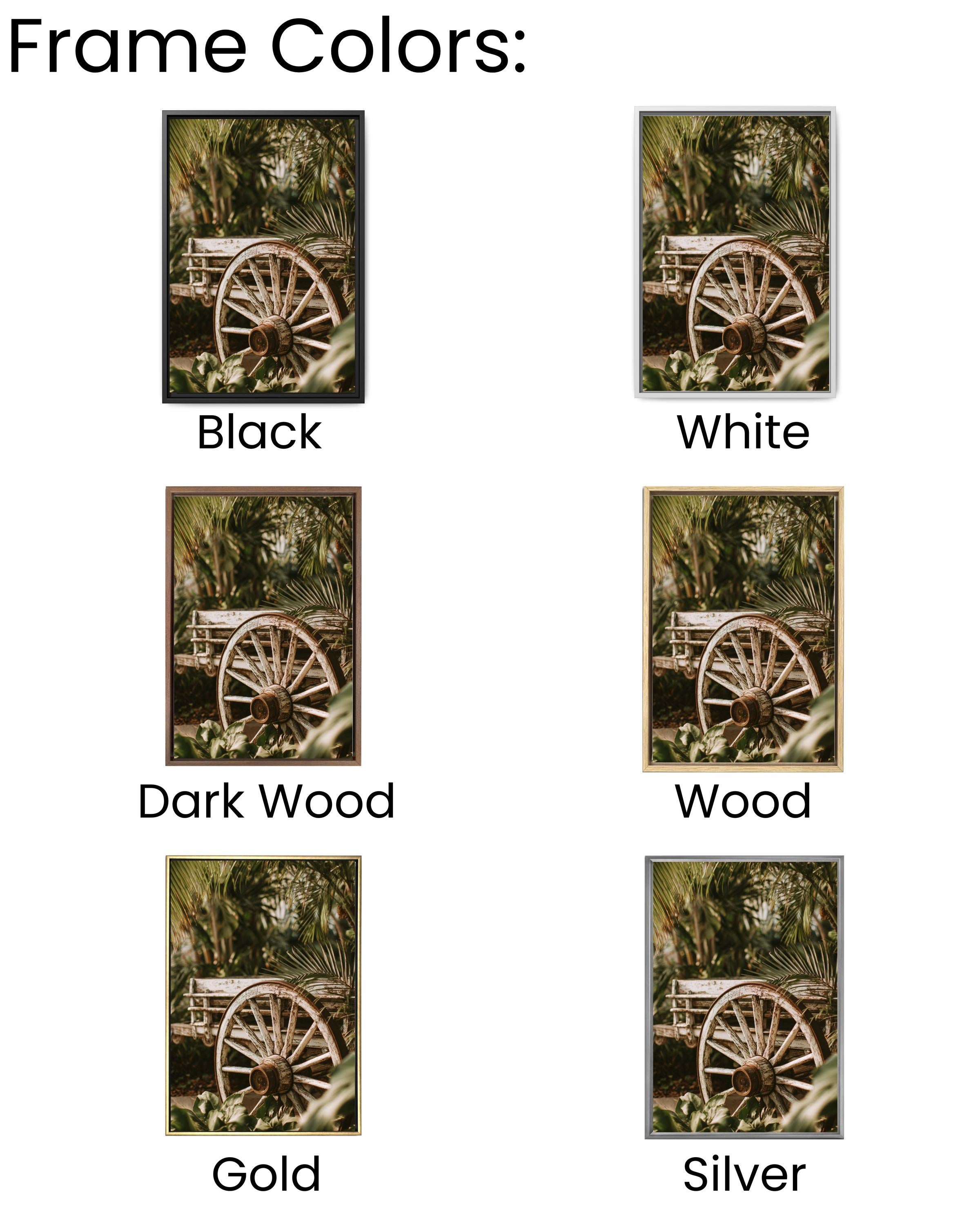 Rustic Wagon Wheel Art Print: Tropical Greenery, Farmhouse Decor Canvas Wall Art – Modern Decor Print