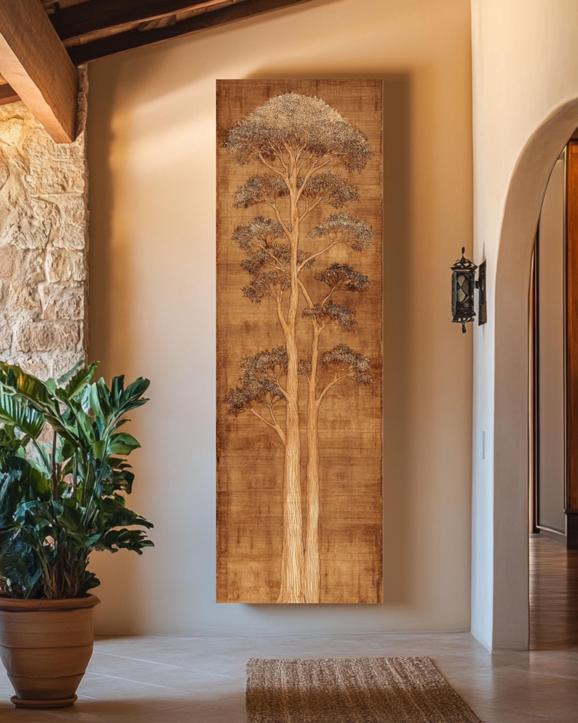 Egyptian Papyrus Tree Art: Ancient Style Poster, Canvas or Framed Print Canvas Wall Art – Modern Decor Print