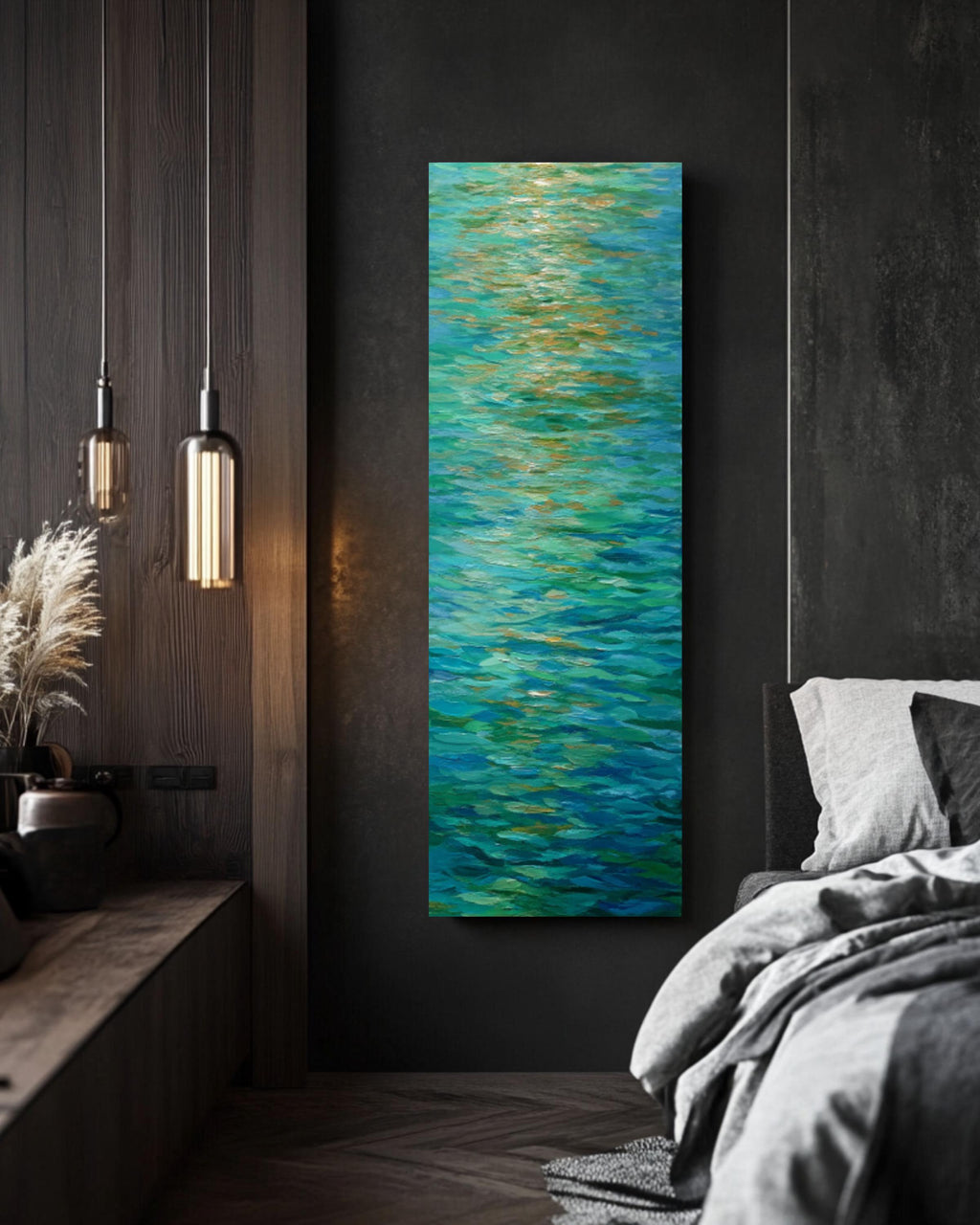Impressionist Water Reflection Art | Tranquil Blue Green Abstract