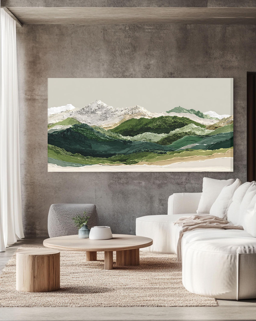 Andes Mountain Landscape Art: Earth Tone Canvas or Framed Print Canvas Wall Art – Modern Decor Print