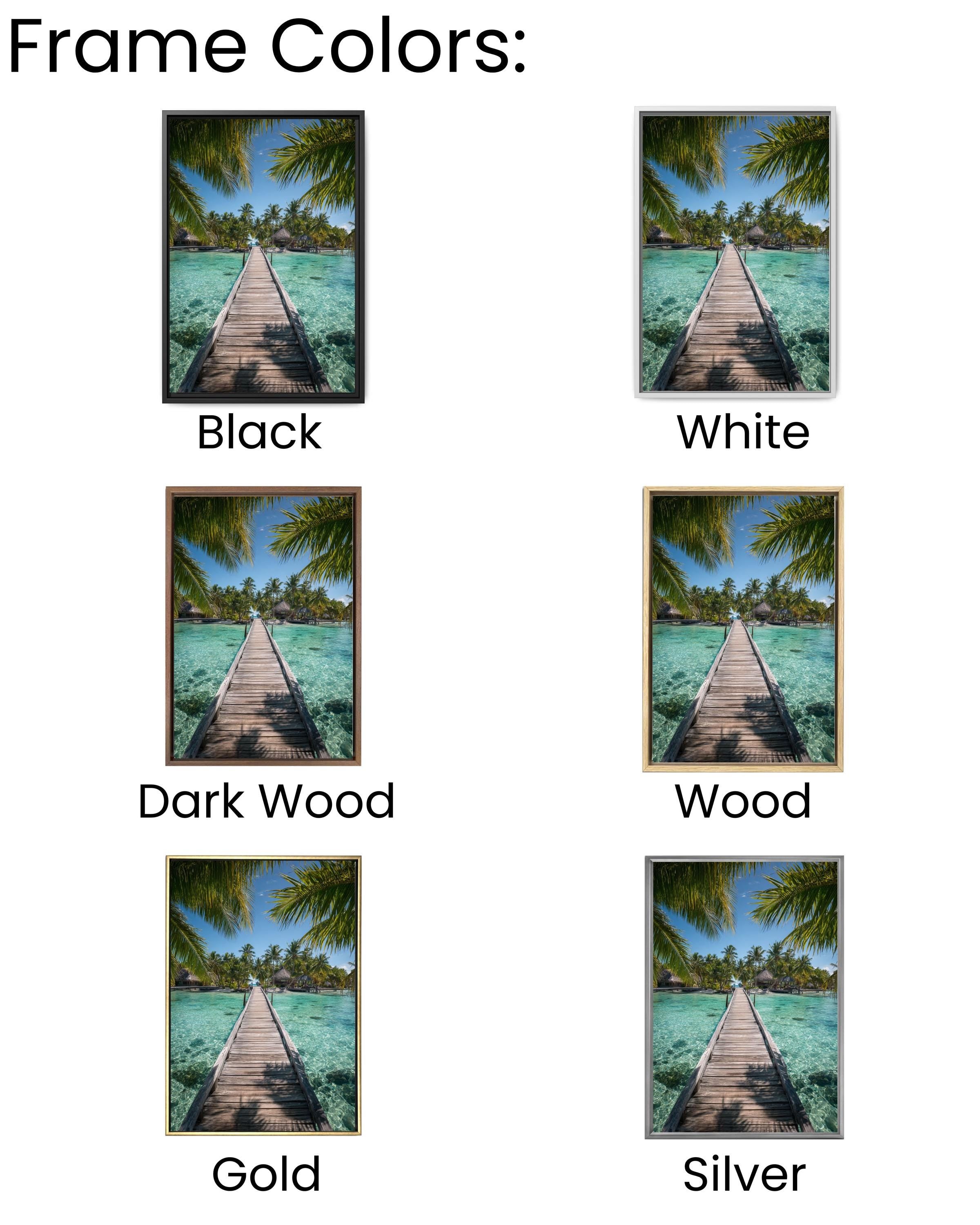 Tropical Island Bridge Photo: Coastal Palm Leaf Wall Art Canvas Wall Art – Modern Decor Print