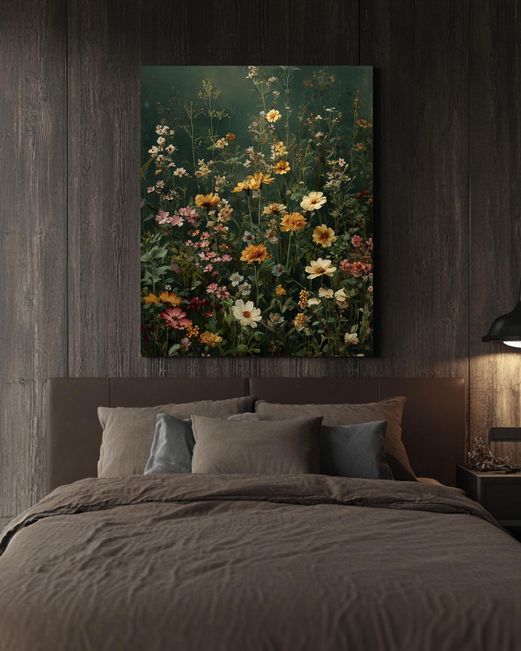 Vintage Wildflower Meadow Print: Muted Botanical Wall Art Canvas Wall Art – Modern Decor Print