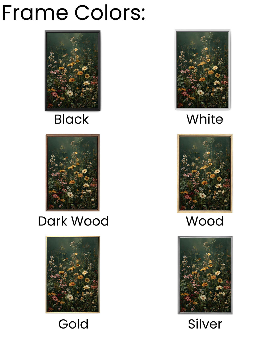 Vintage Wildflower Meadow Print: Muted Botanical Wall Art Canvas Wall Art – Modern Decor Print