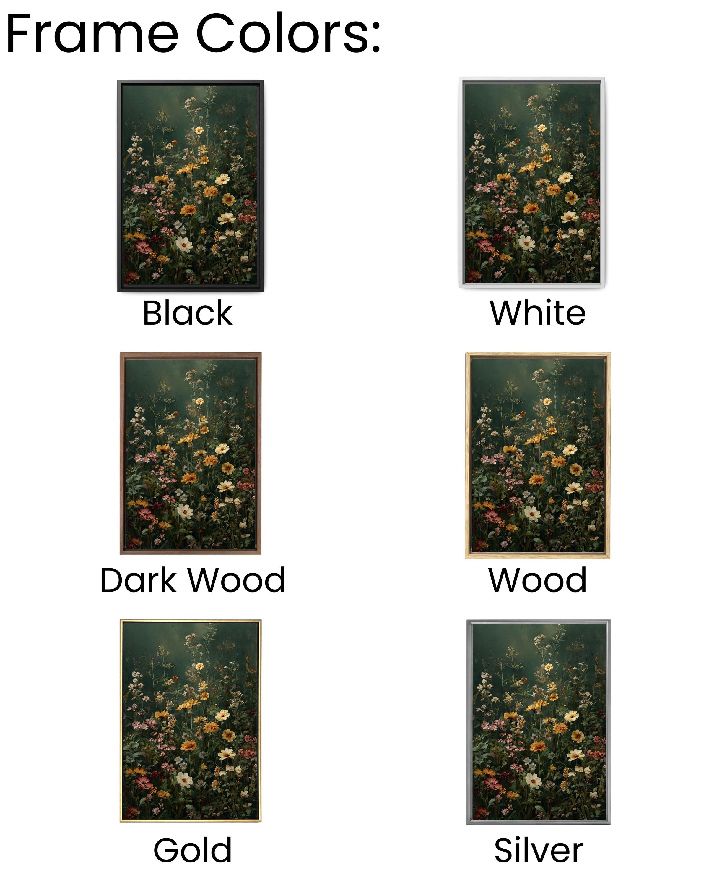 Vintage Wildflower Meadow Print: Muted Botanical Wall Art Canvas Wall Art – Modern Decor Print