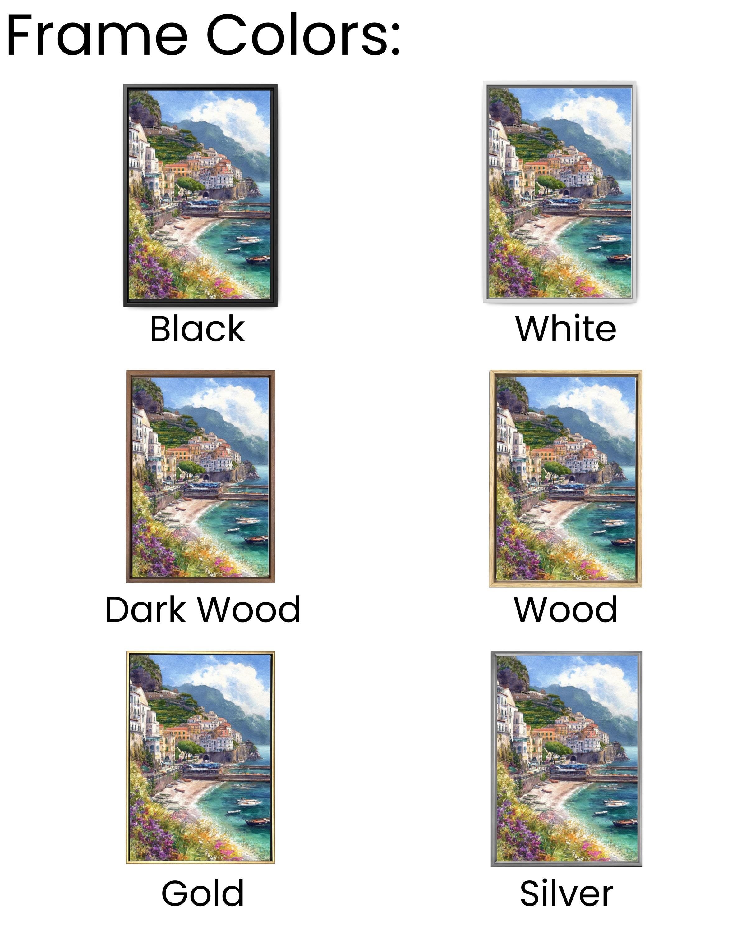 Amalfi Coast Watercolor Print: Italian Seaside Landscape, Pastel Wall Art Canvas Wall Art – Modern Decor Print