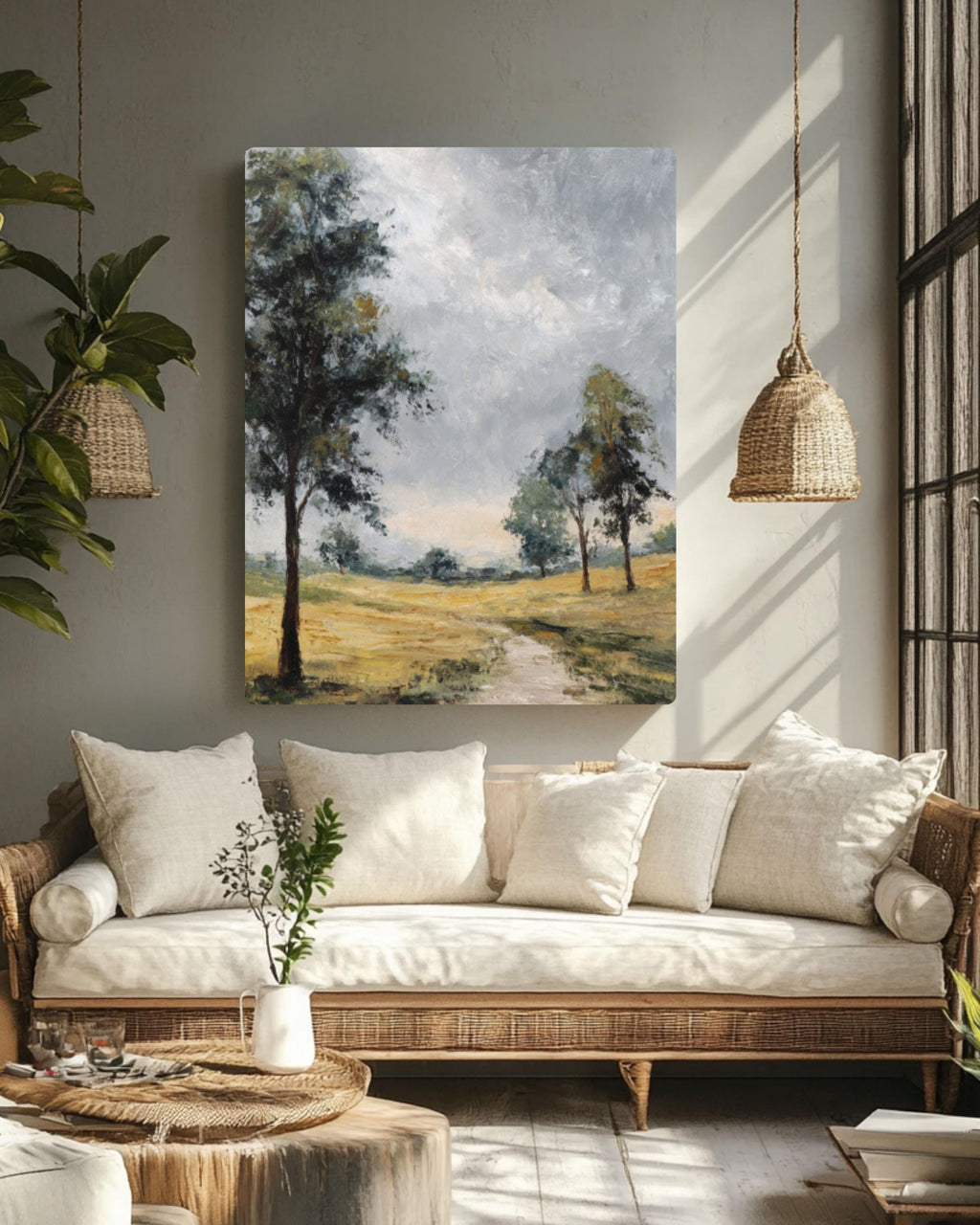 John Constable Style English Countryside Landscape Art Print: Canvas or Framed Canvas Wall Art – Modern Decor Print