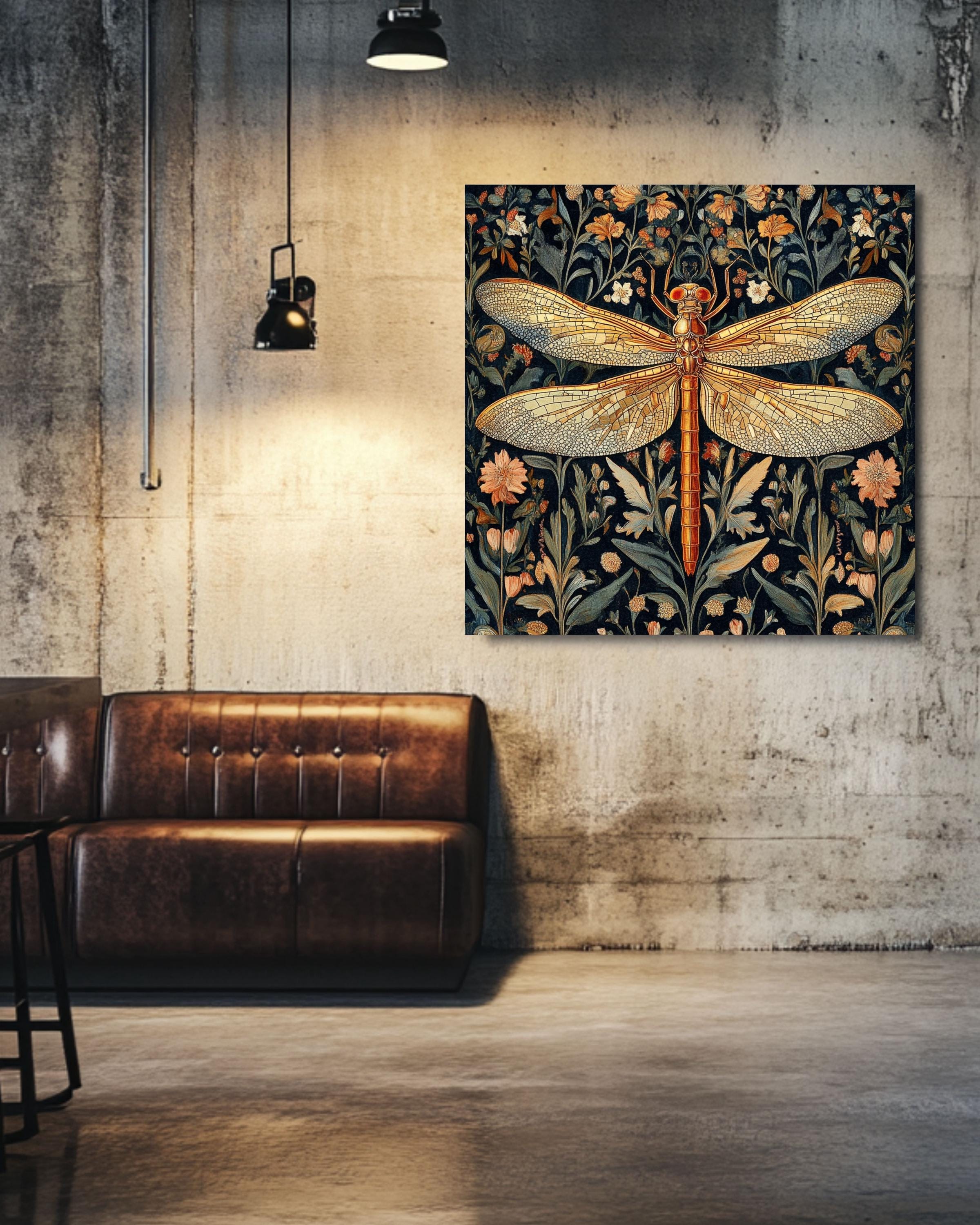 William Morris Dragonfly Vintage Art Print – Arts and Crafts Wall Décor