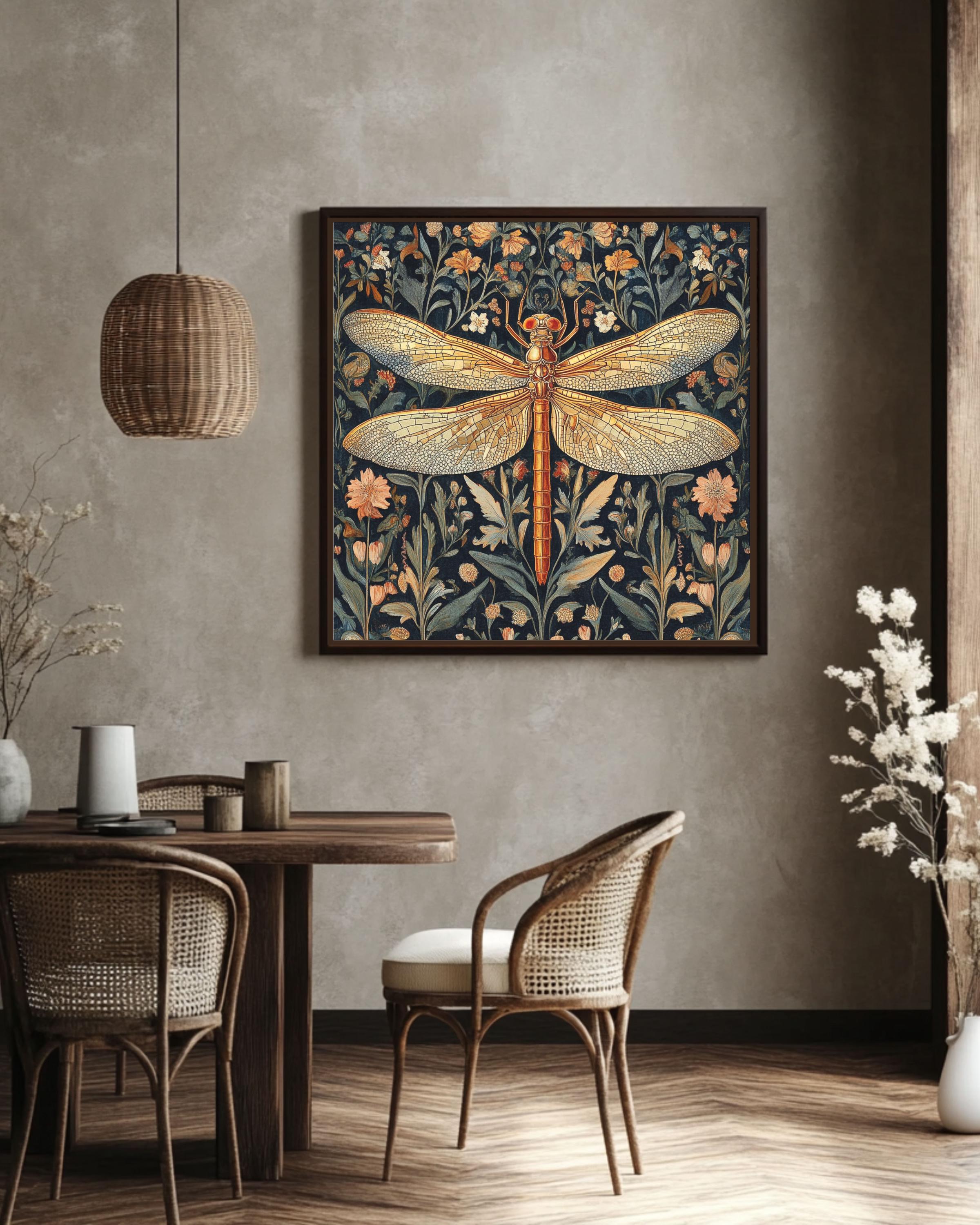 William Morris Dragonfly Vintage Art Print – Arts and Crafts Wall Décor