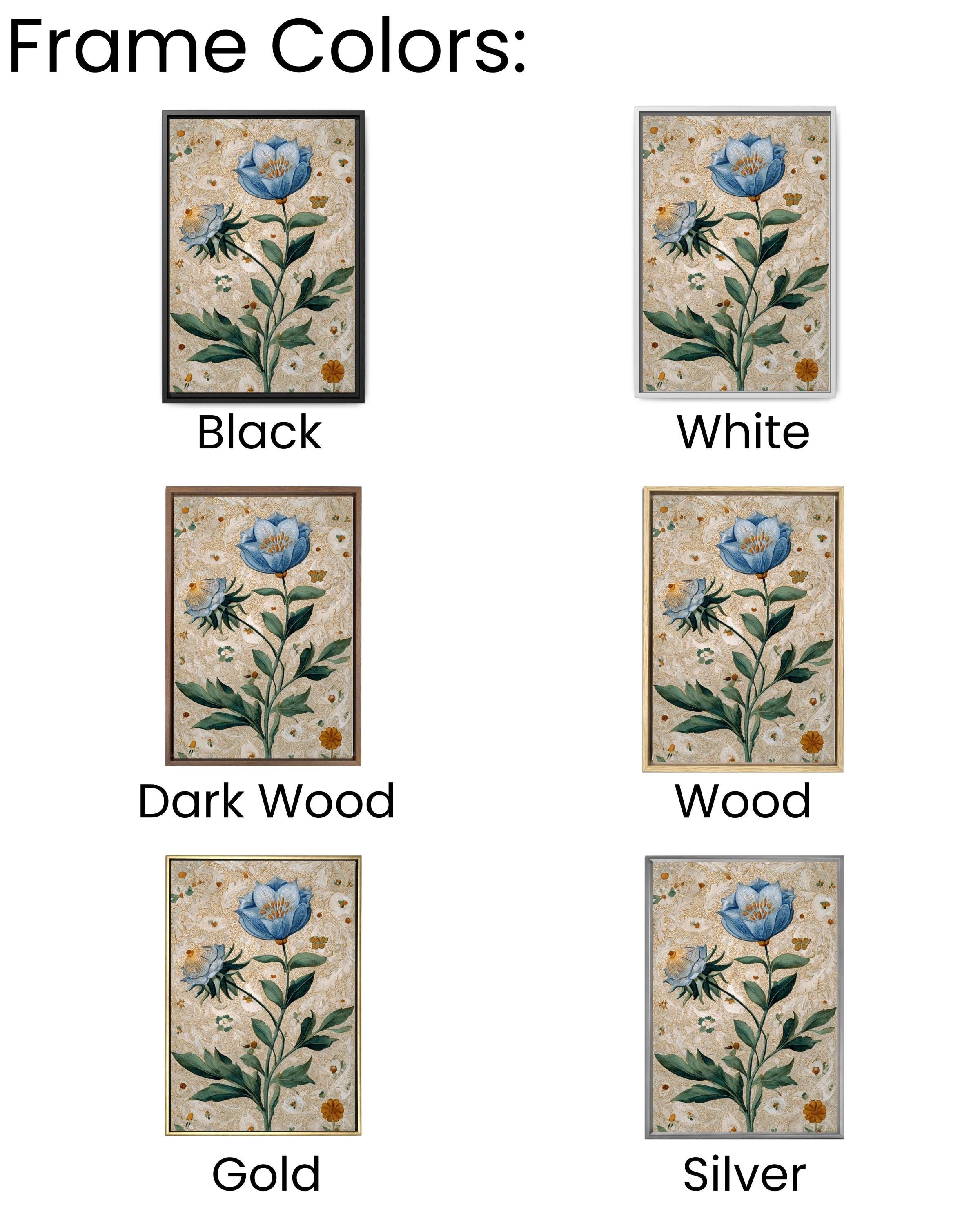 Renaissance Floral Art Print: Illuminated Manuscript Style Canvas Wall Art – Modern Decor Print