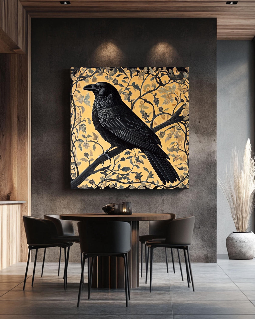William Morris Raven Wall Art Print | Gothic Floral Tapestry Style Poster