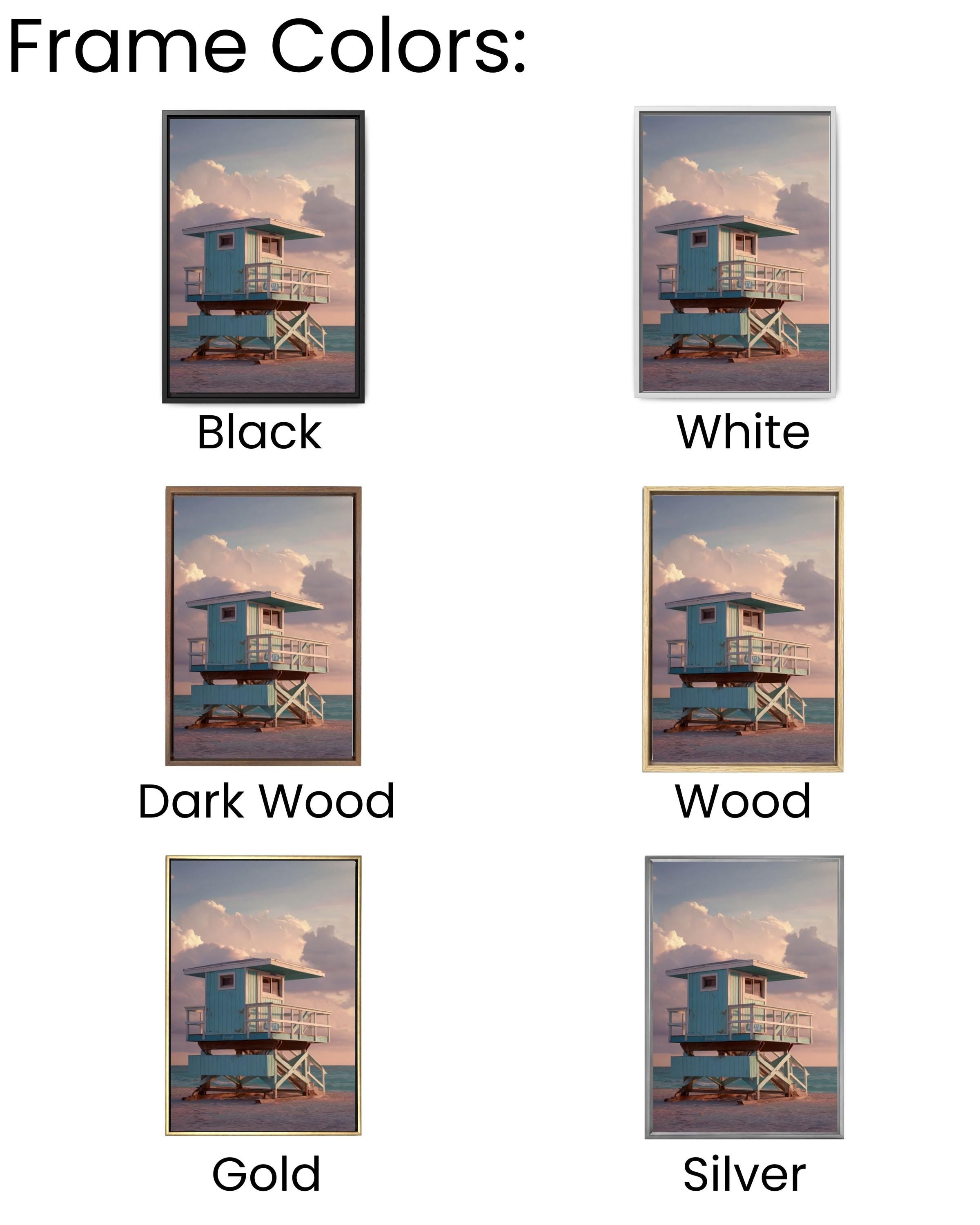 Teal Lifeguard Tower Sunset Wall Art | Hyperreal Coastal Canvas Print