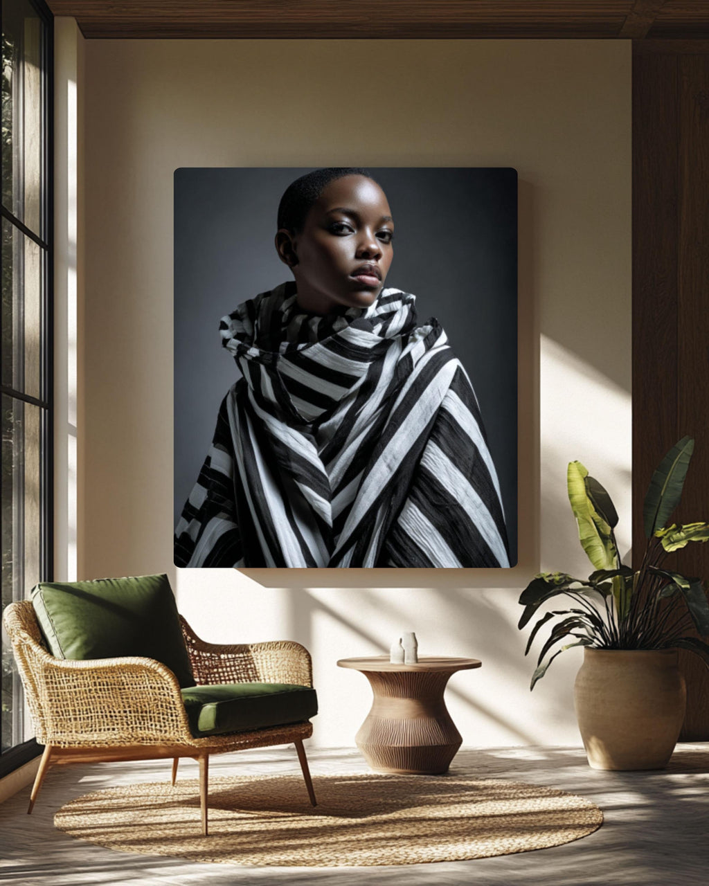 African Woman Editorial Wall Art | Fashion Photography Canvas Print