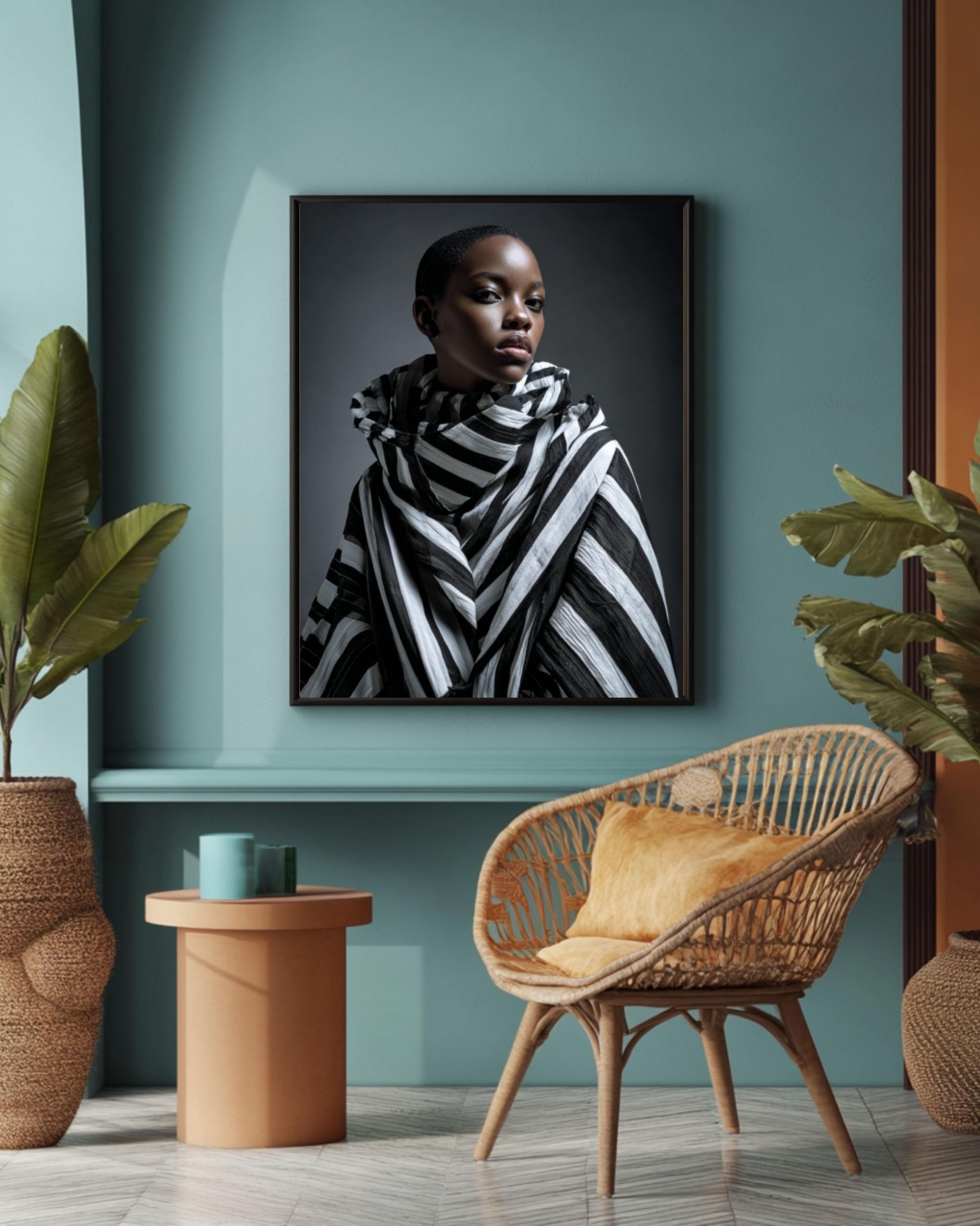 African Woman Editorial Wall Art | Fashion Photography Canvas Print