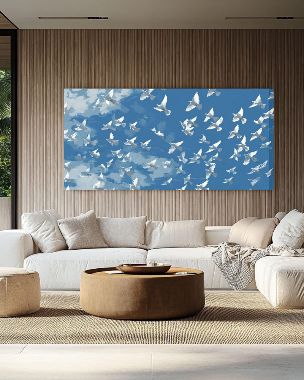 Matisse Style Birds in Flight Wall Art | Minimalist Abstract Canvas Print