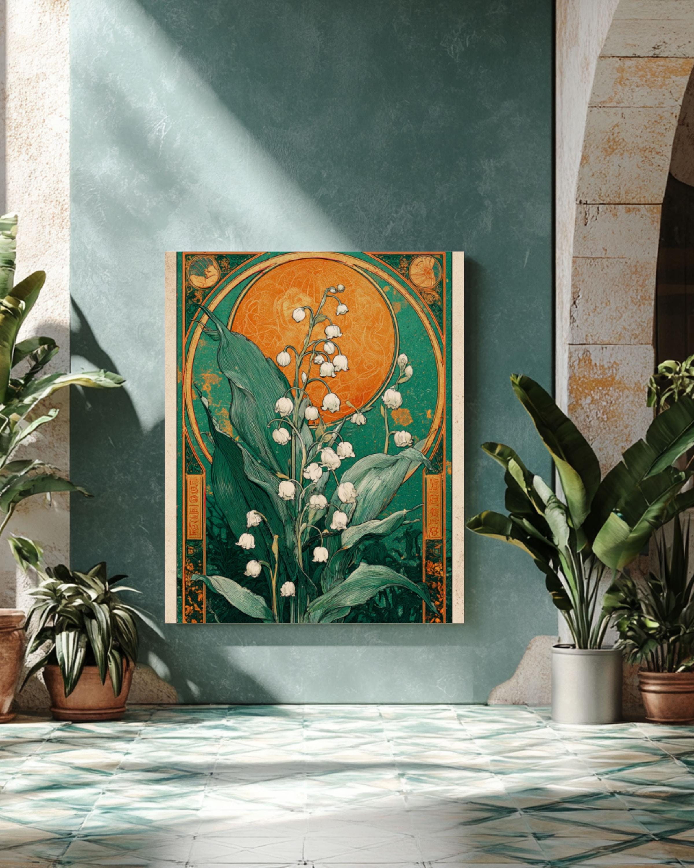 Lily of the Valley Wall Art Print | Vintage Floral Botanical Poster