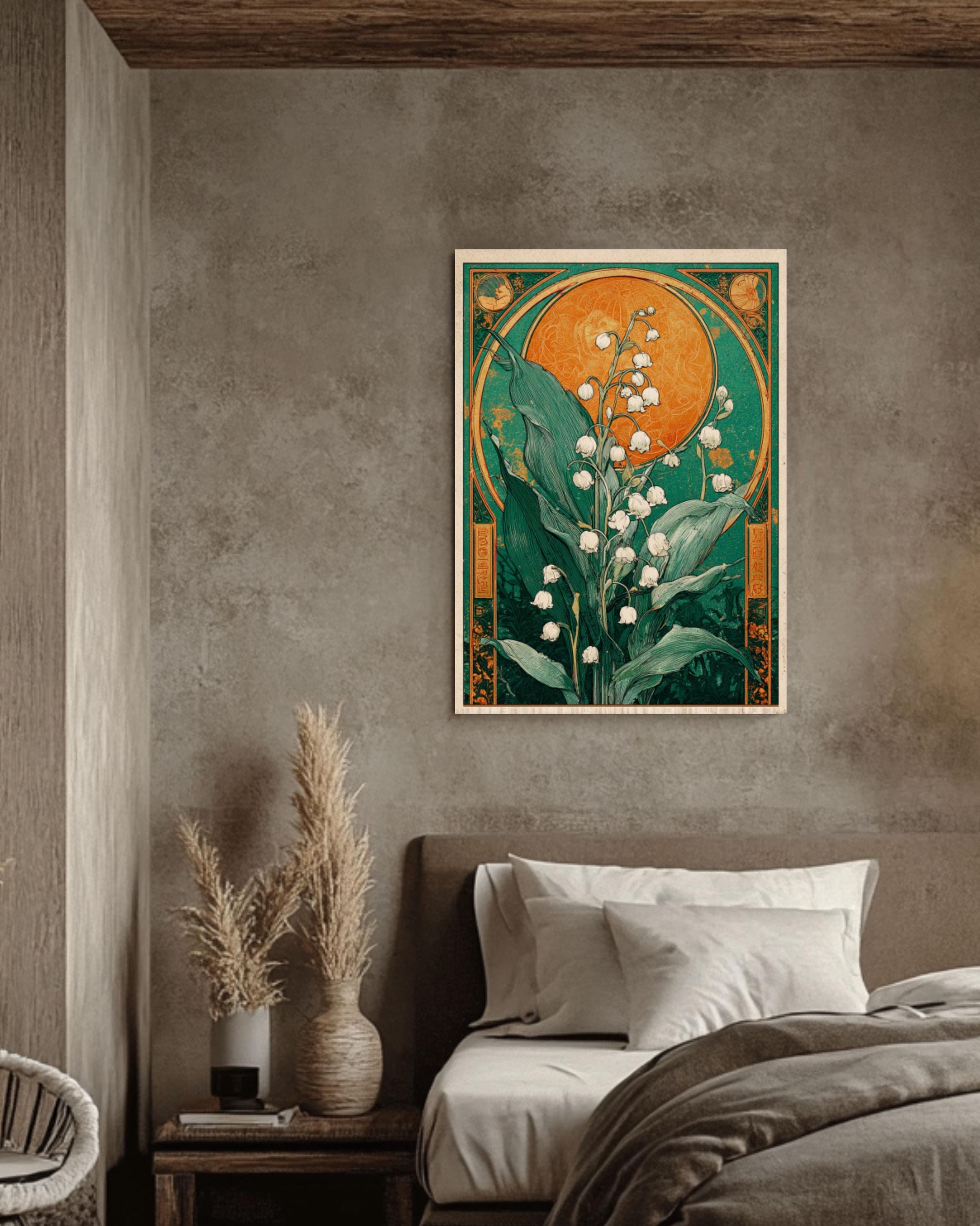 Lily of the Valley Wall Art Print | Vintage Floral Botanical Poster