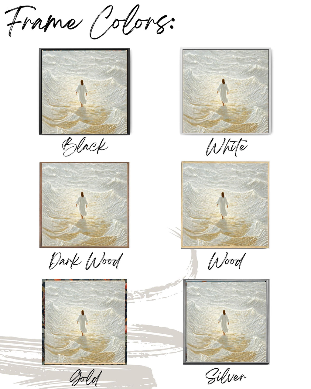 Jesus Walking on Water Wall Art | Abstract Christian Canvas Print