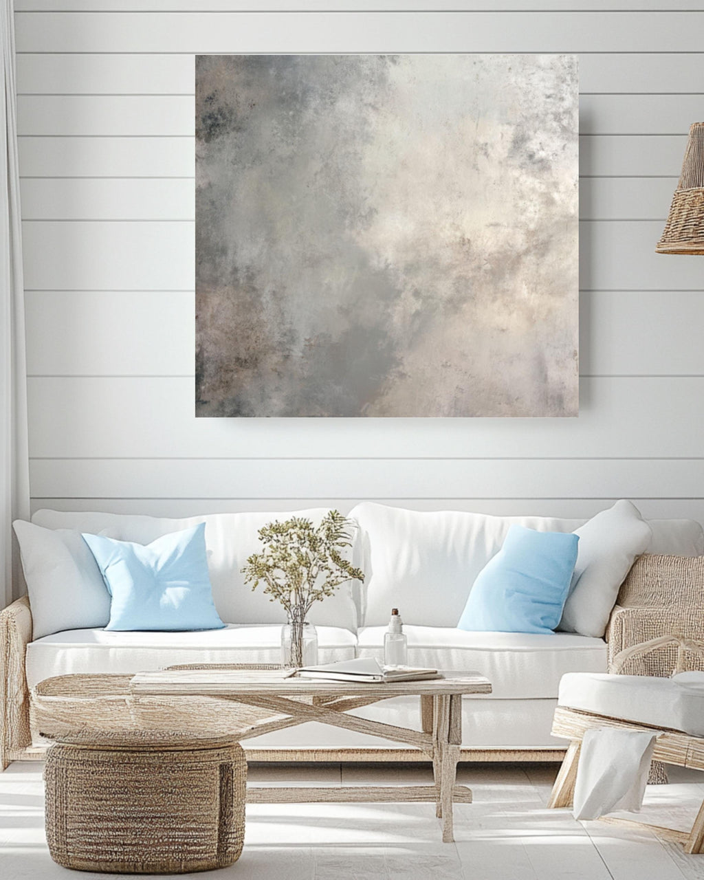 Neutral Gray Abstract Texture Wall Art | Minimalist Gradient Canvas Print