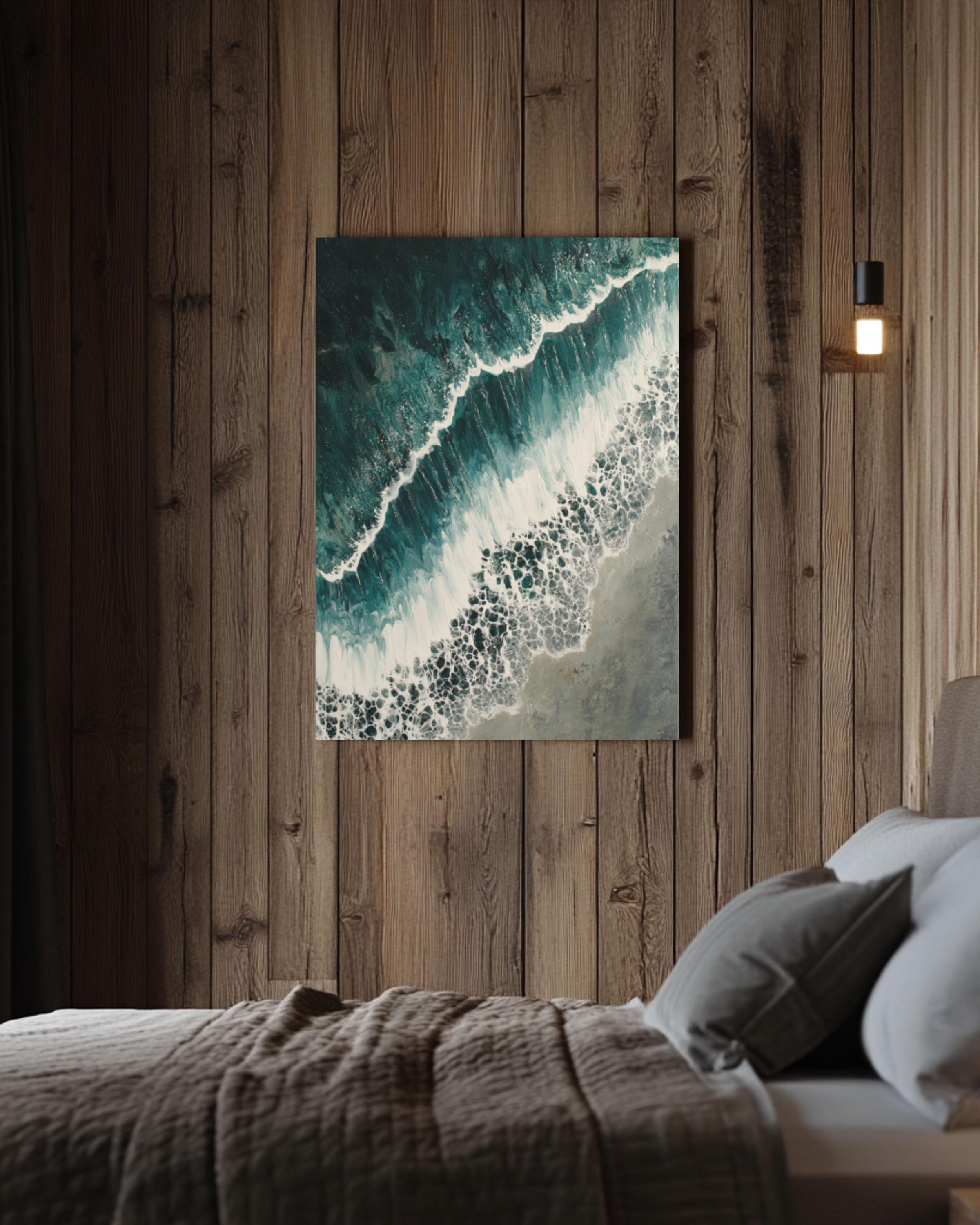 Abstract Arctic Coastal Aerial Wall Art | Minimalist Canvas Print